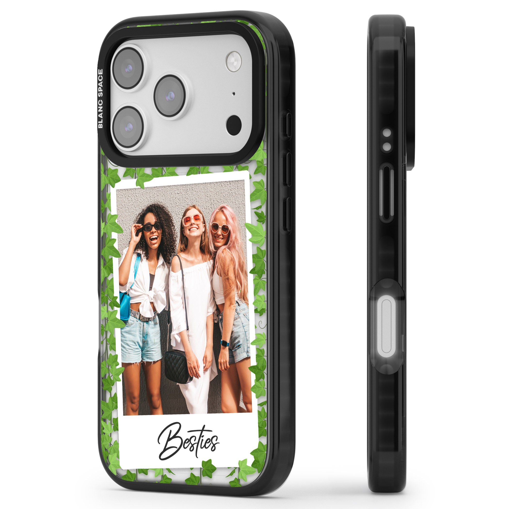 Personalised Ivy Vine Instant Photo iPhone 17 Pro Impact Pro Black Phone Case Side Profile