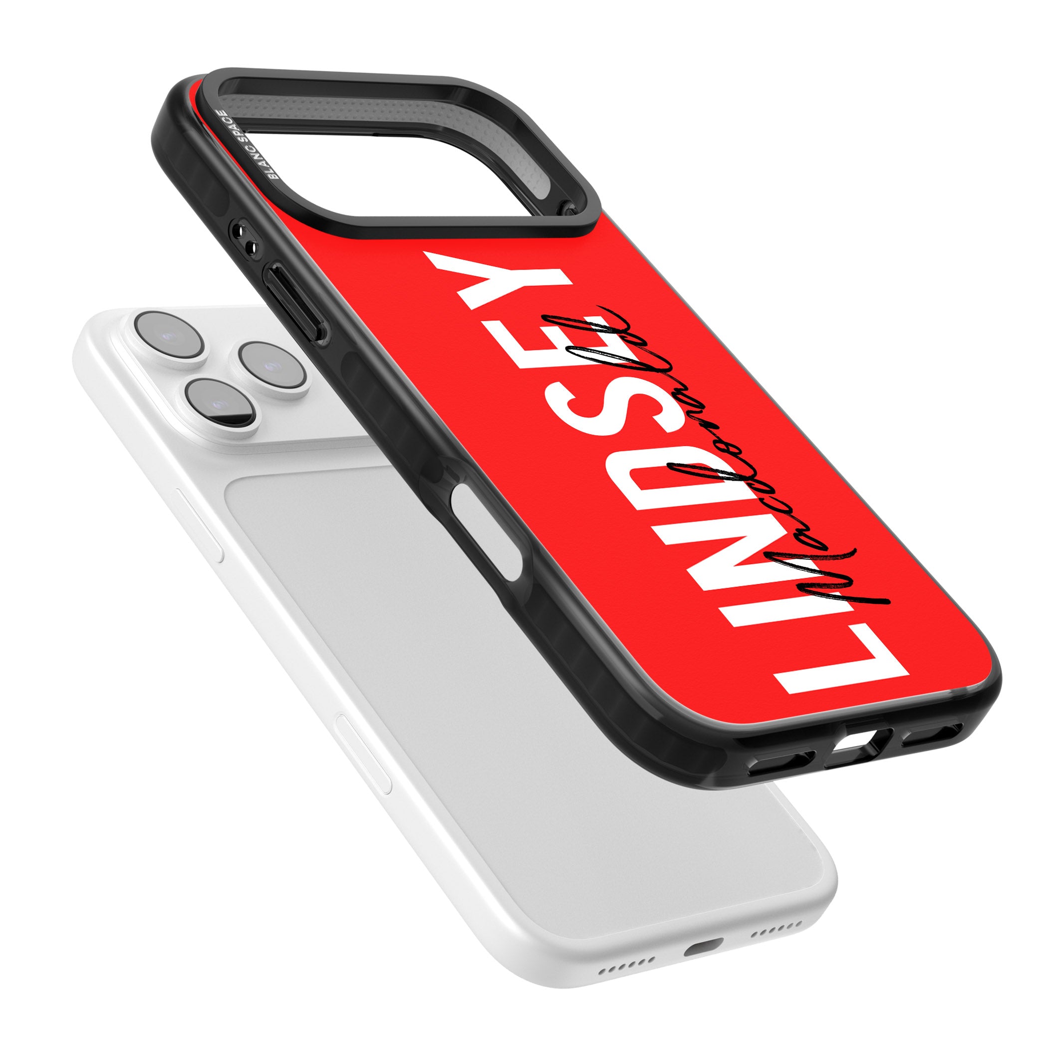 Personalised Bold Name: Red iPhone 17 Pro Impact Pro Black Phone Case Colours