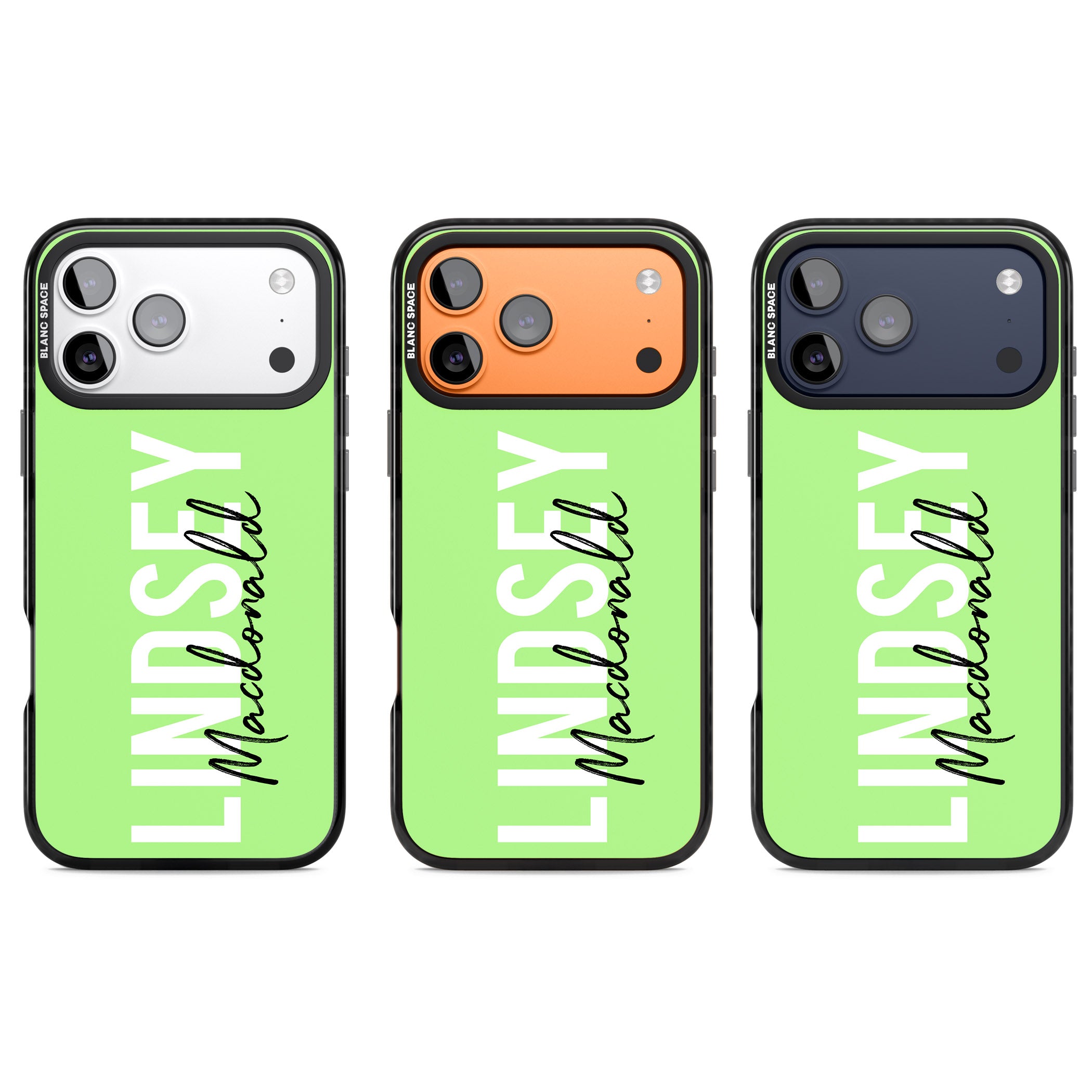 Personalised Bold Name: Lime iPhone 17 Pro Impact Pro Black Phone Case APT Impact Protection