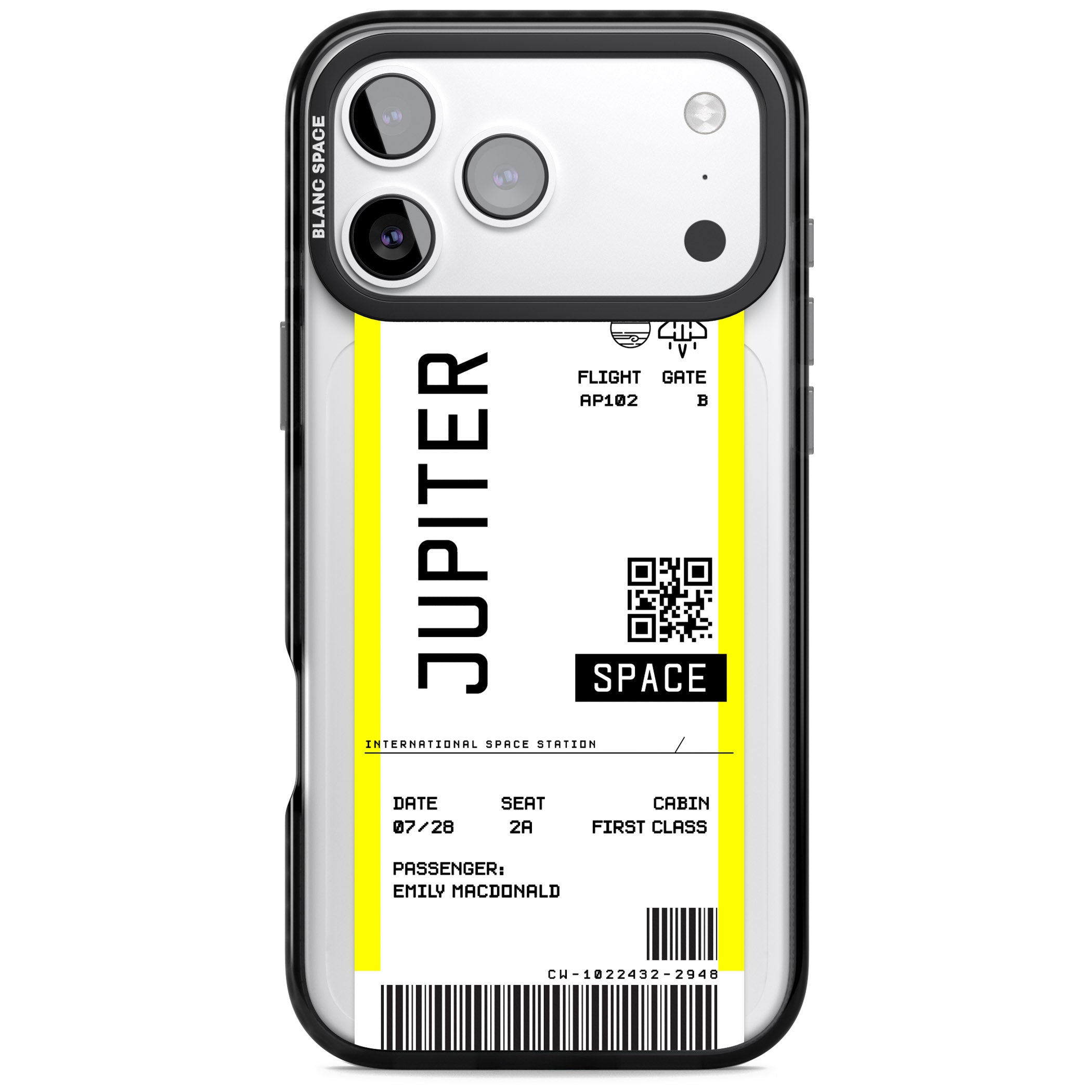 Personalised Jupiter Travel Ticket iPhone 17 Pro Impact Pro Black Phone Case