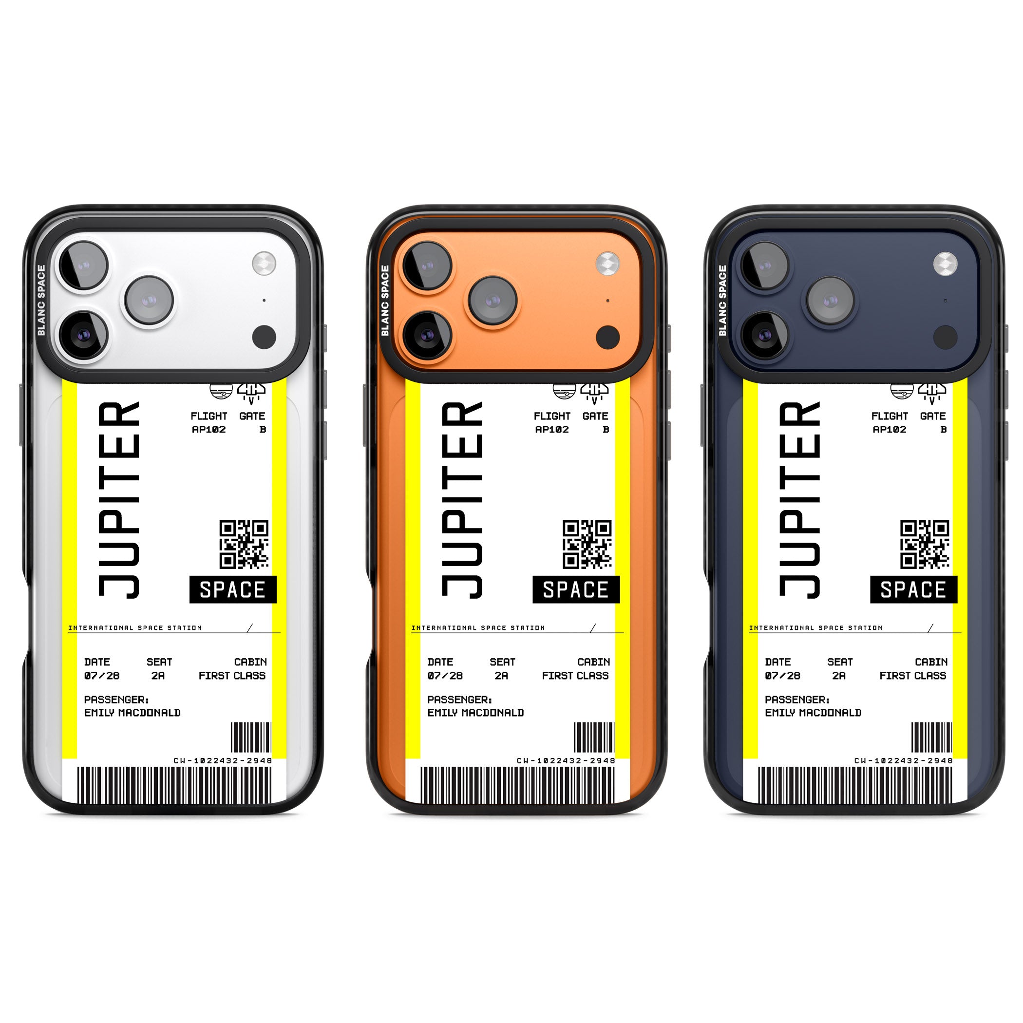 Personalised Jupiter Travel Ticket iPhone 17 Pro Impact Pro Black Phone Case APT Impact Protection