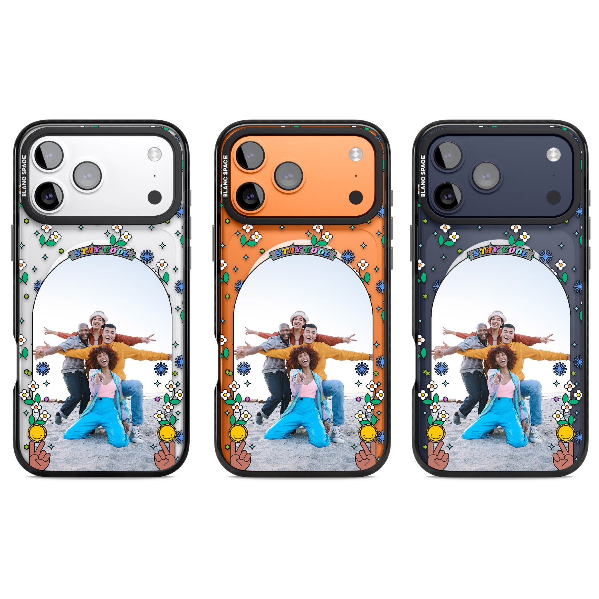 Personalised Summer Photo Frame iPhone 17 Pro Impact Pro Black Phone Case APT Impact Protection