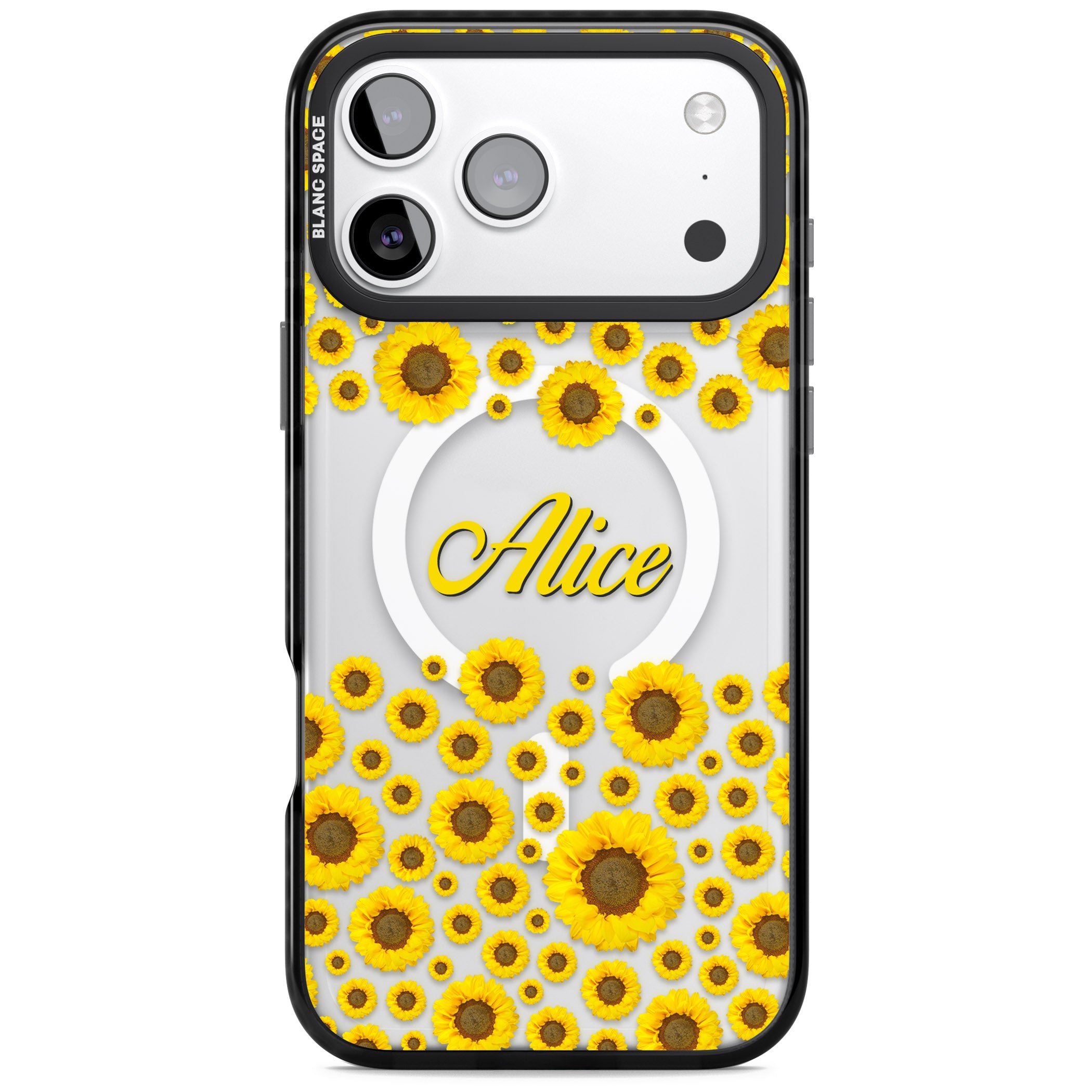 Personalised Sunflowers iPhone 17 Pro Max Impact Pro Black Phone Case