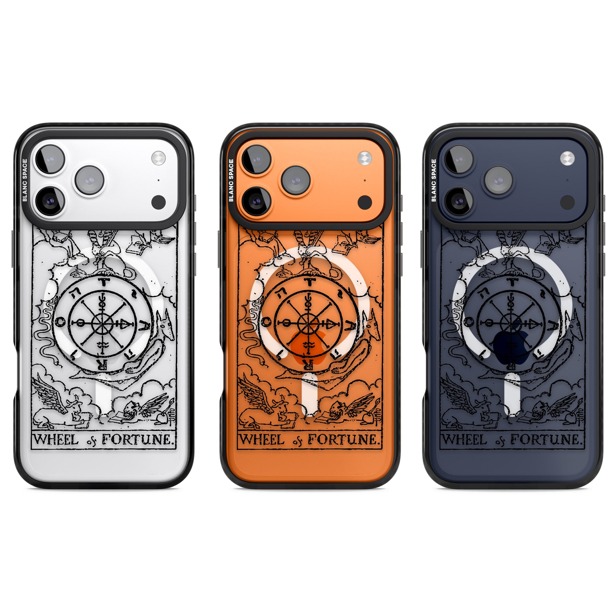 Personalised Wheel Of Fortune Tarot Transparent iPhone 17 Pro Impact Pro Black Phone Case APT Impact Protection