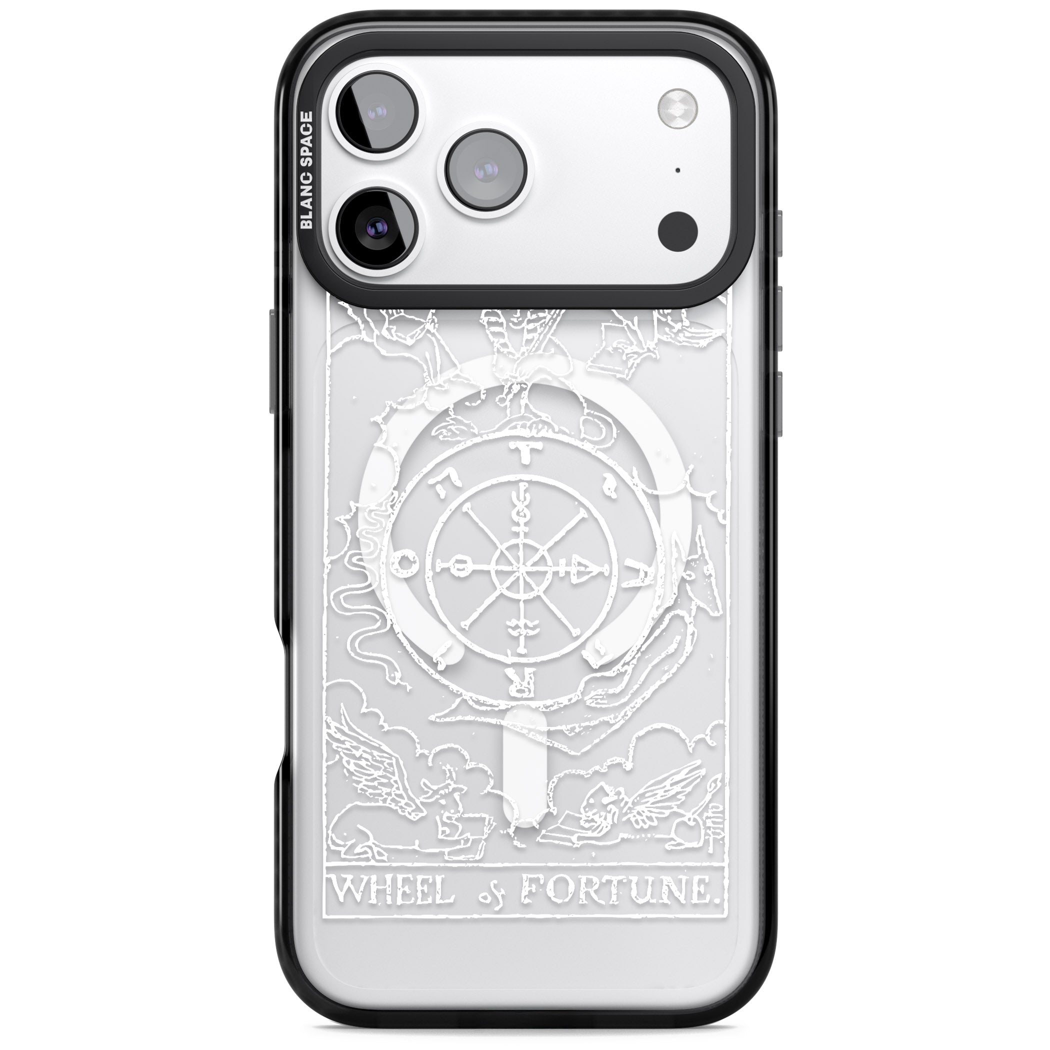 Personalised Wheel Of Fortune Tarot Card (White) iPhone 17 Pro Impact Pro Black Phone Case