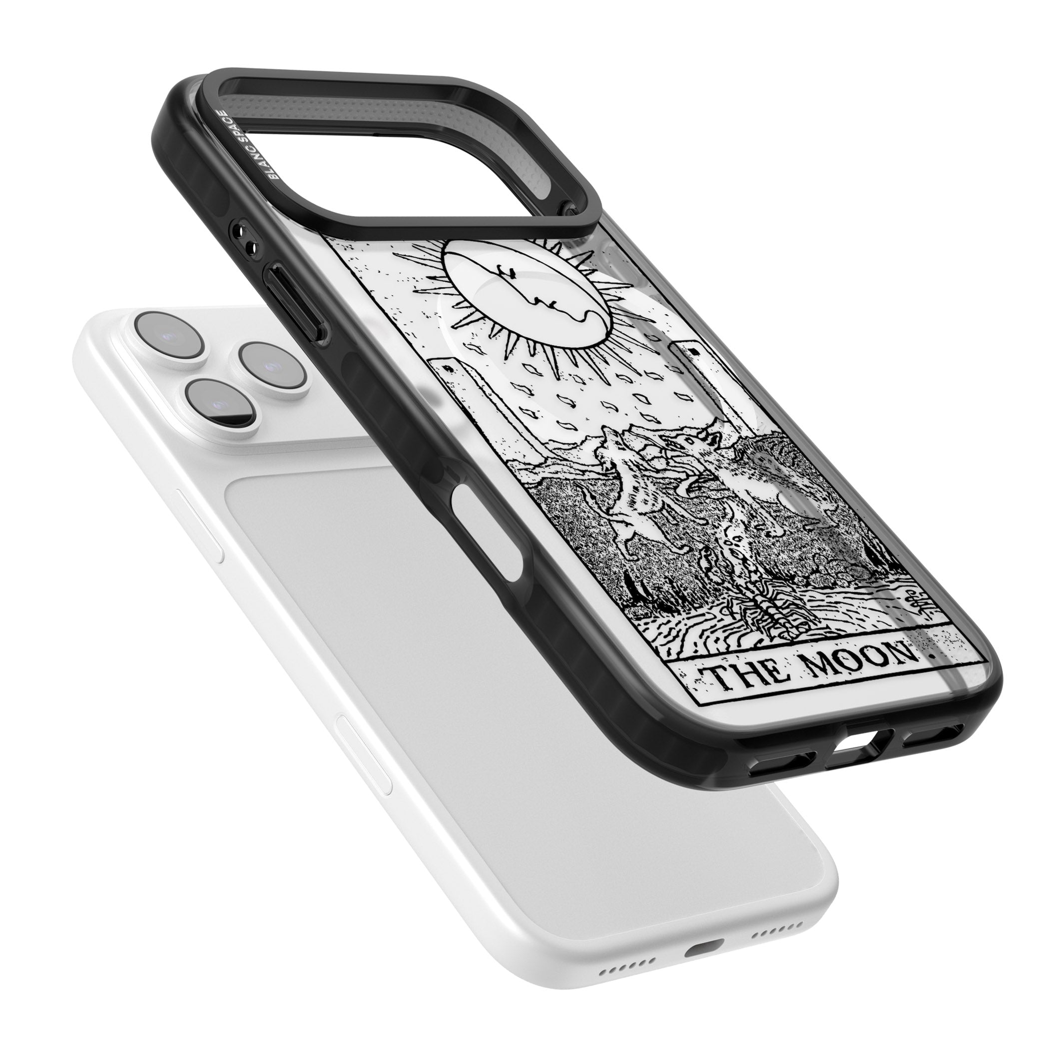 Personalised The Moon Tarot Card (Clear) iPhone 17 Pro Impact Pro Black Phone Case Colours