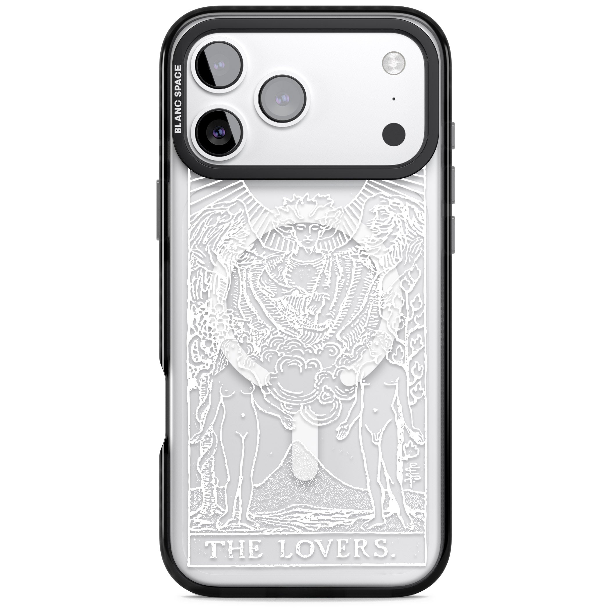 Personalised The Lovers Tarot Card (White) iPhone 17 Pro Impact Pro Black Phone Case