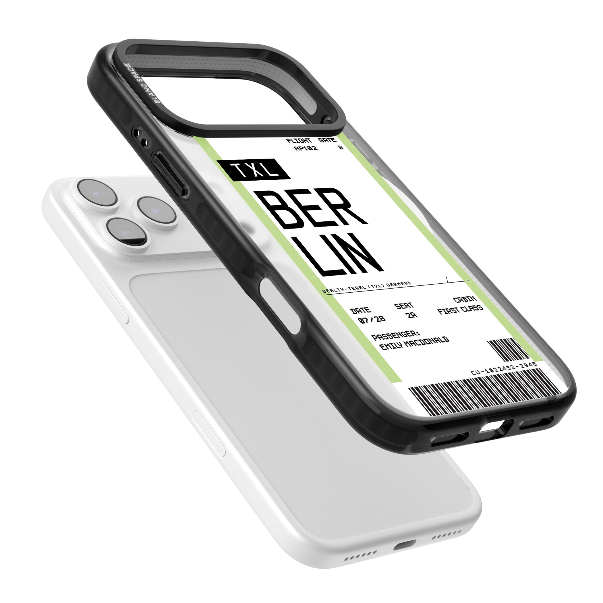 Personalised Berlin Boarding Pass iPhone 17 Pro Impact Pro Black Phone Case Colours
