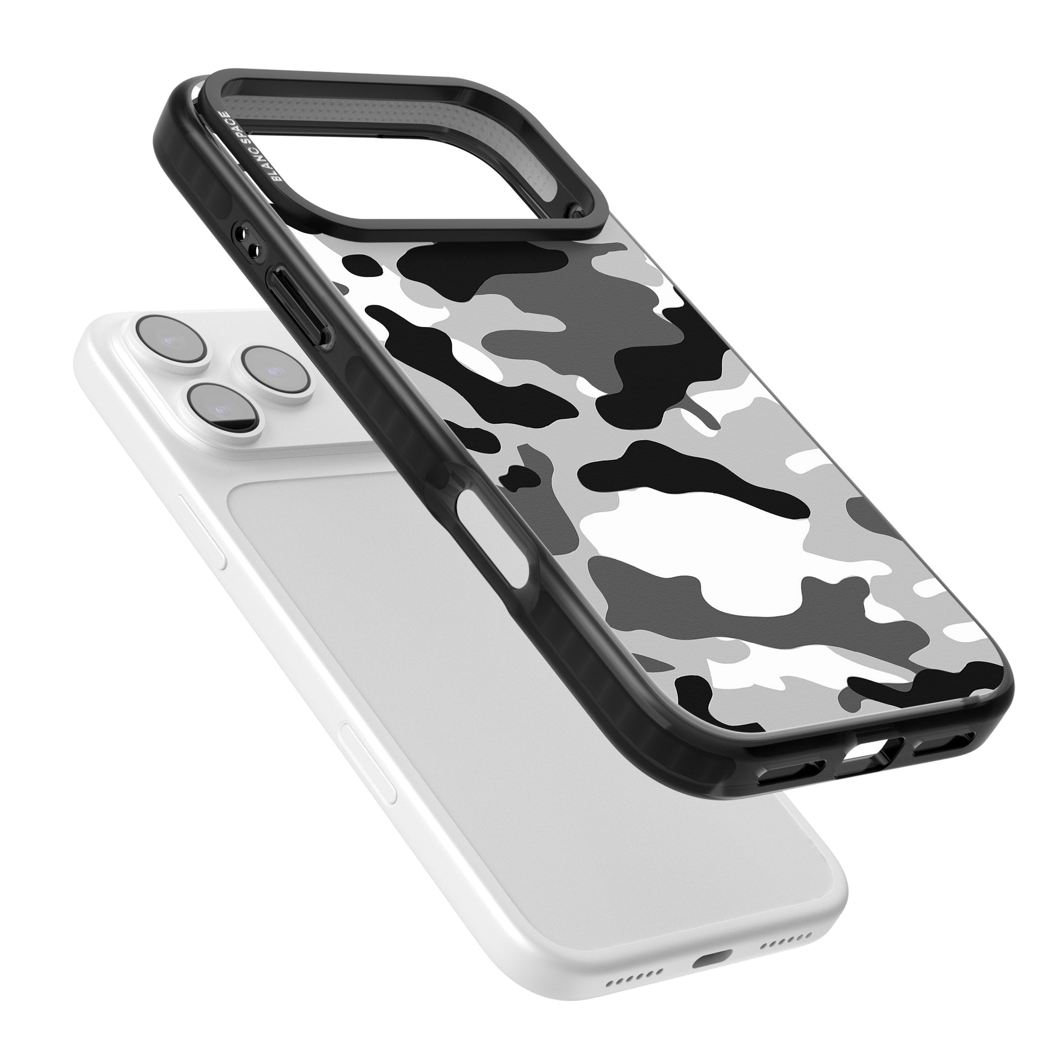 Grey Camo iPhone 17 Pro Impact Pro Black Phone Case Colours
