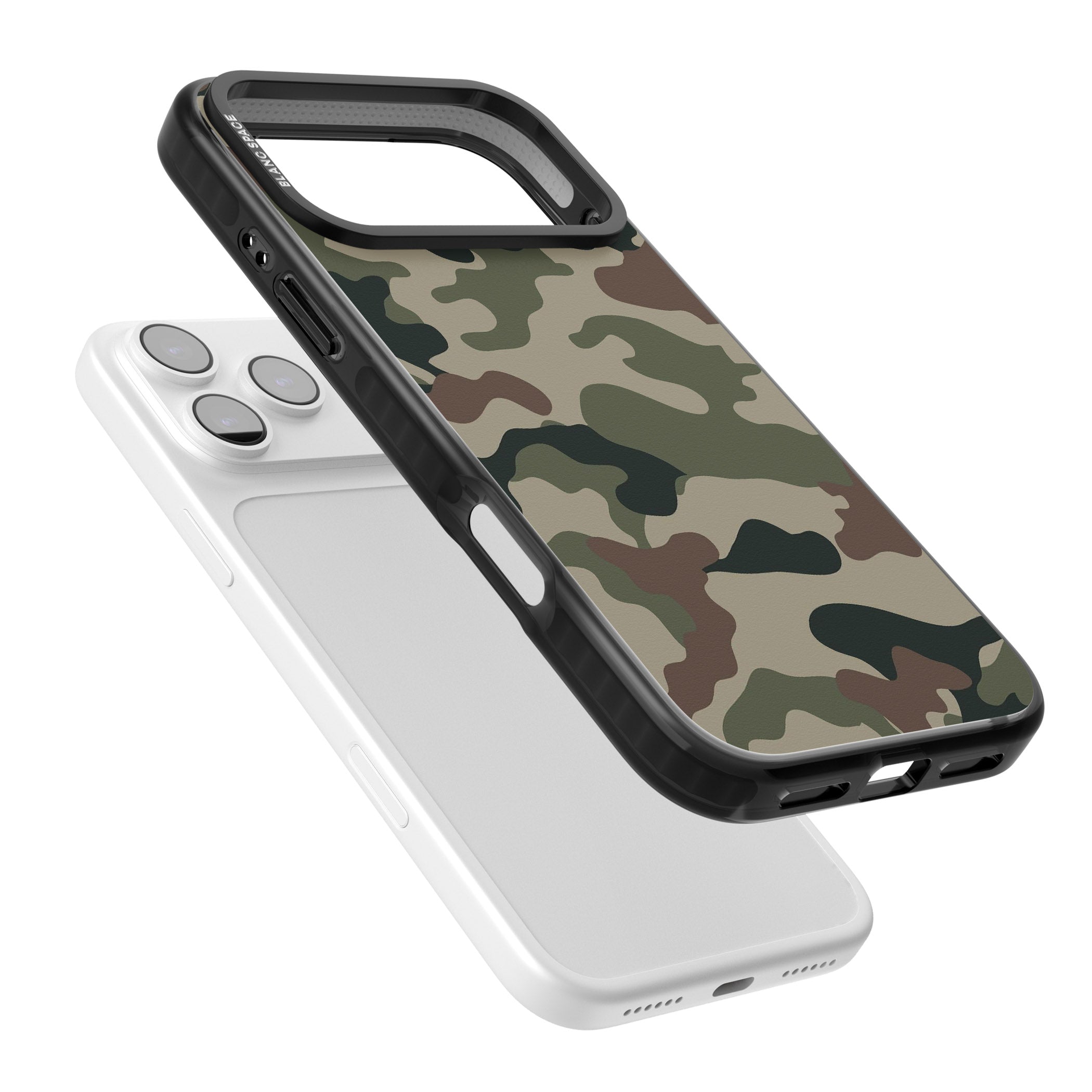 Green And Brown Camo iPhone 17 Pro Impact Pro Black Phone Case Colours