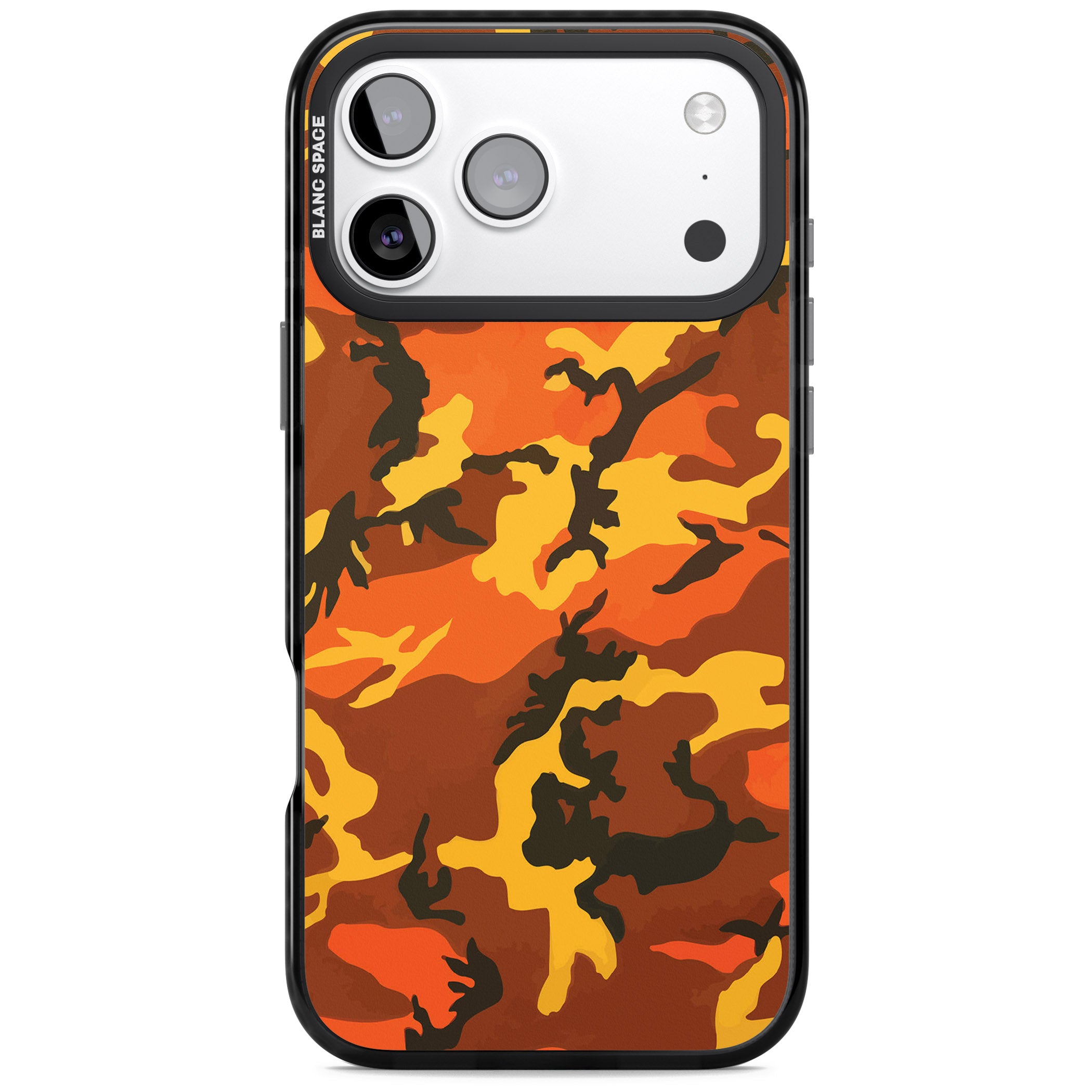 Orange Camo iPhone 17 Pro Impact Pro Black Phone Case