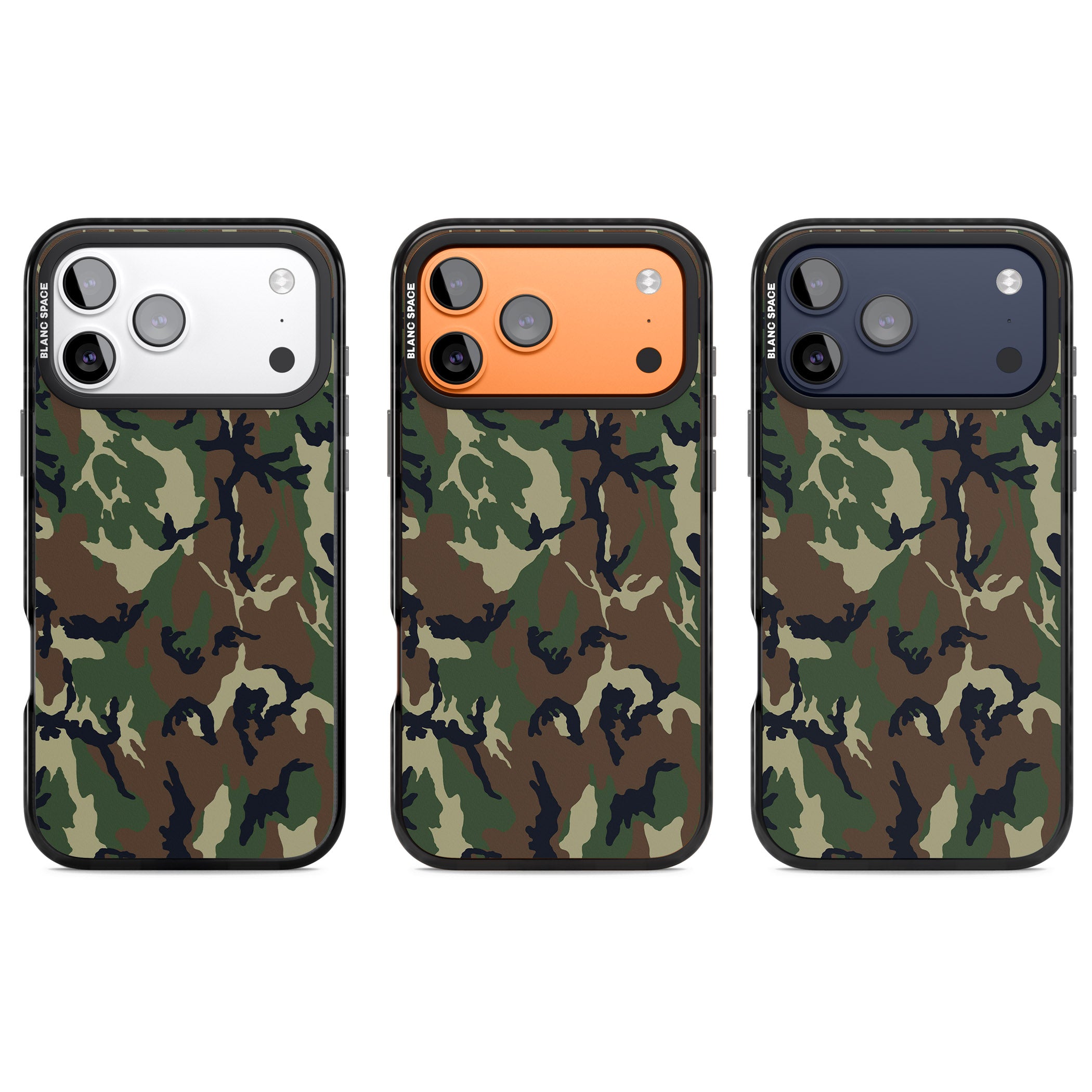 Forest Green Camo iPhone 17 Pro Impact Pro Black Phone Case APT Impact Protection