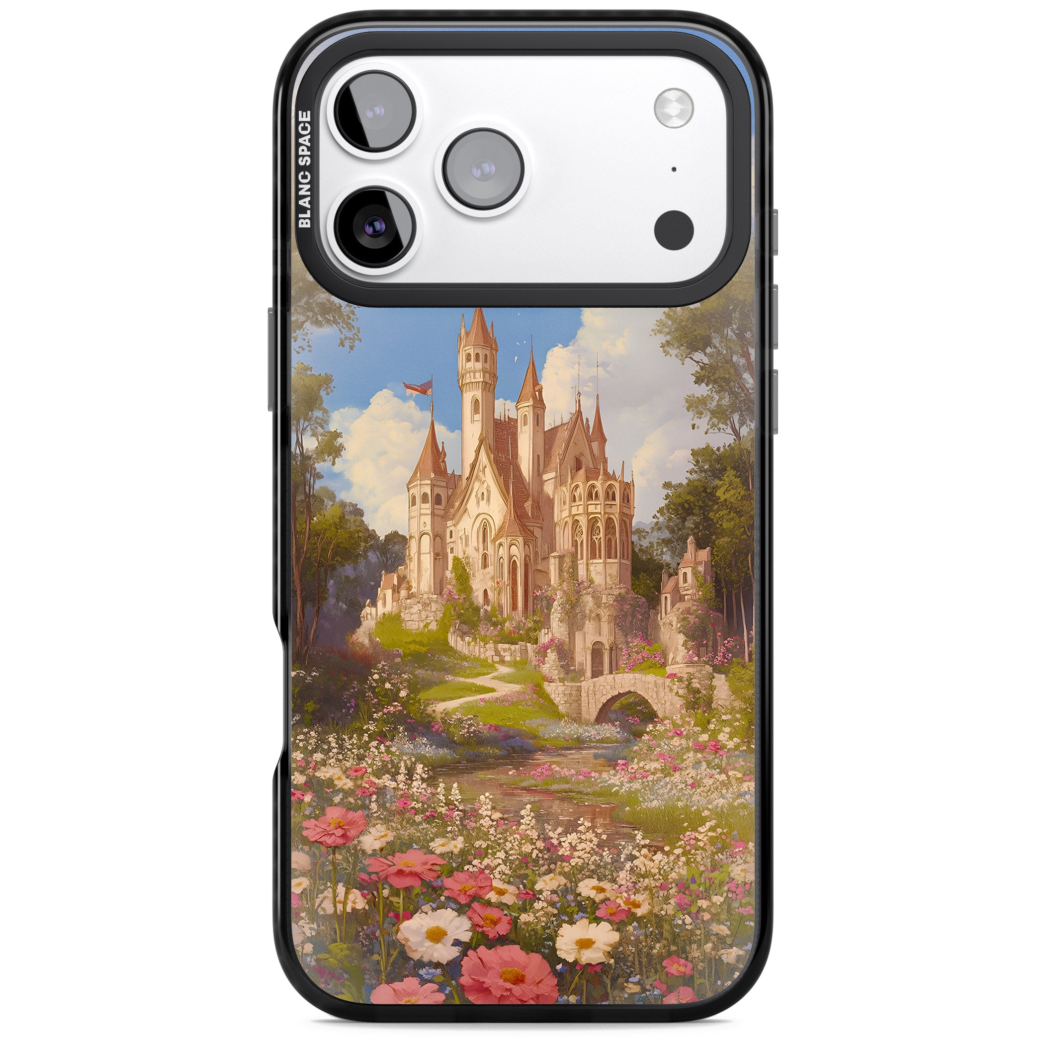 Castle Flower Fields iPhone 17 Pro Impact Pro Black Phone Case