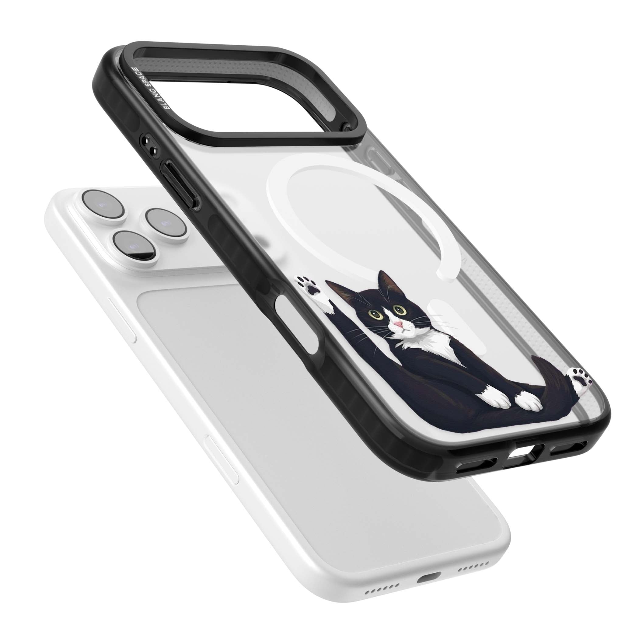 Mid-Groom Cat animals iPhone case | Black Impact Magsafe case for iPhone 17 Pro, iPhone 17 Pro Max