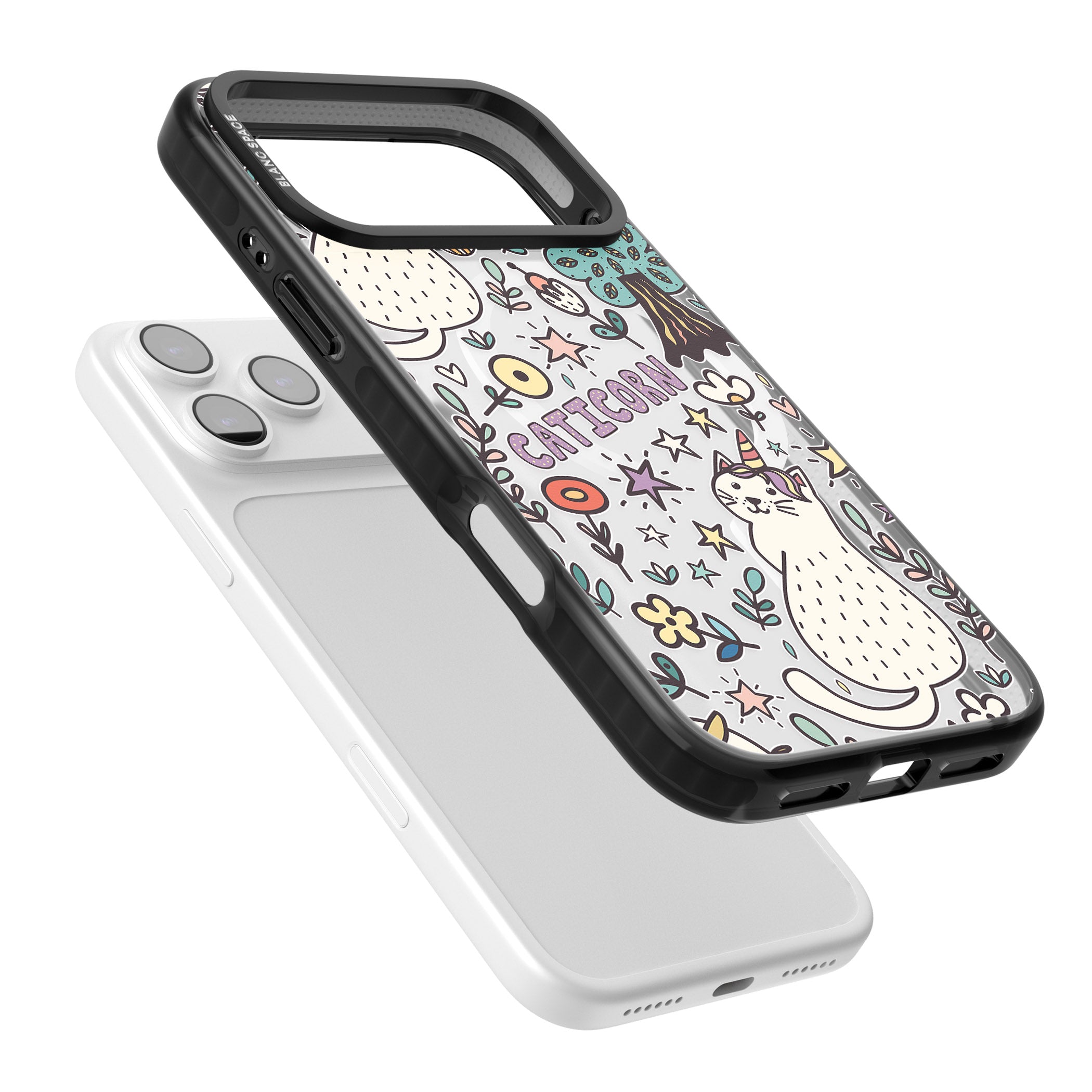 Caticorn Pattern iPhone 17 Pro Max Impact Pro Black Phone Case Colours