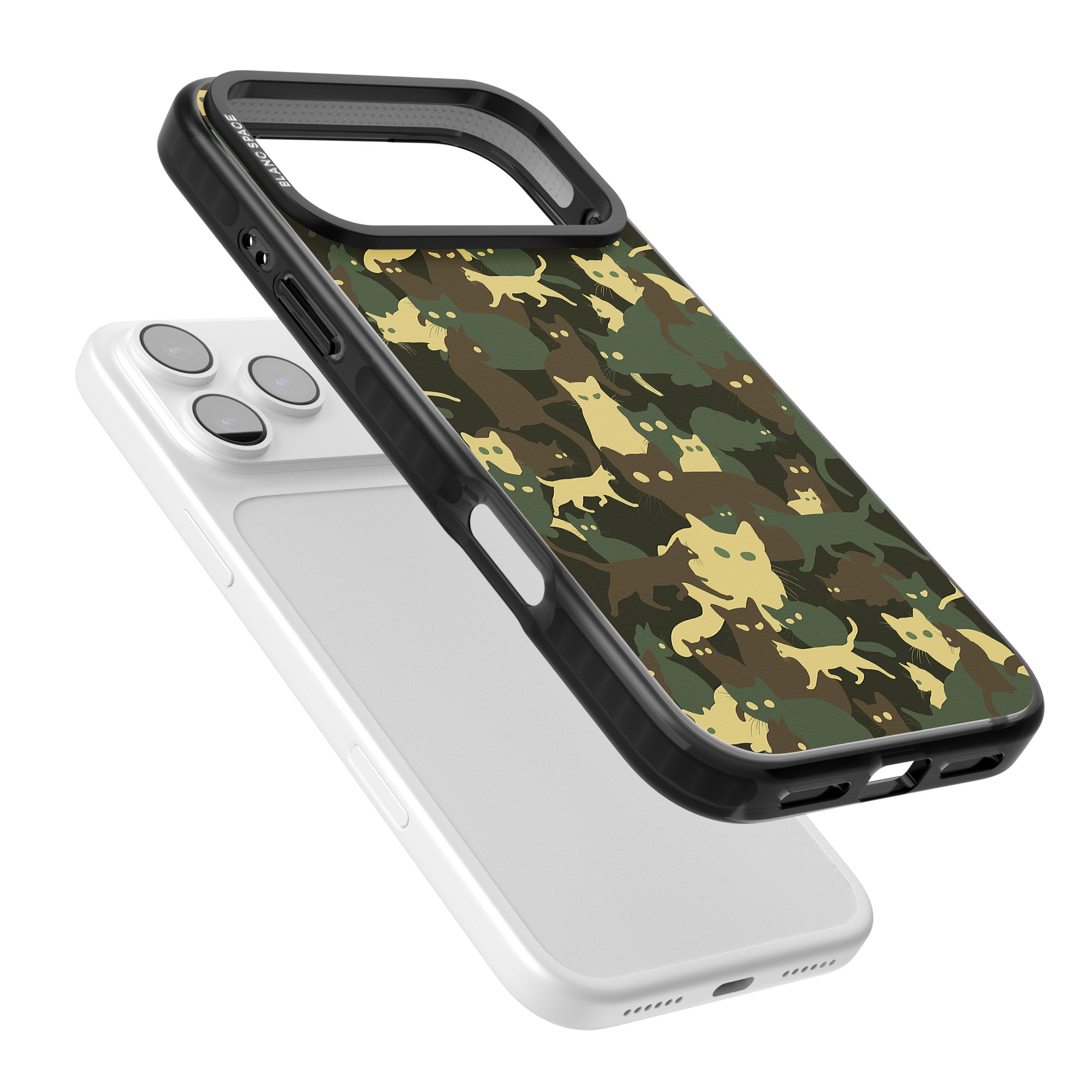 Forest Cat Camo iPhone 17 Pro Impact Pro Black Phone Case Colours