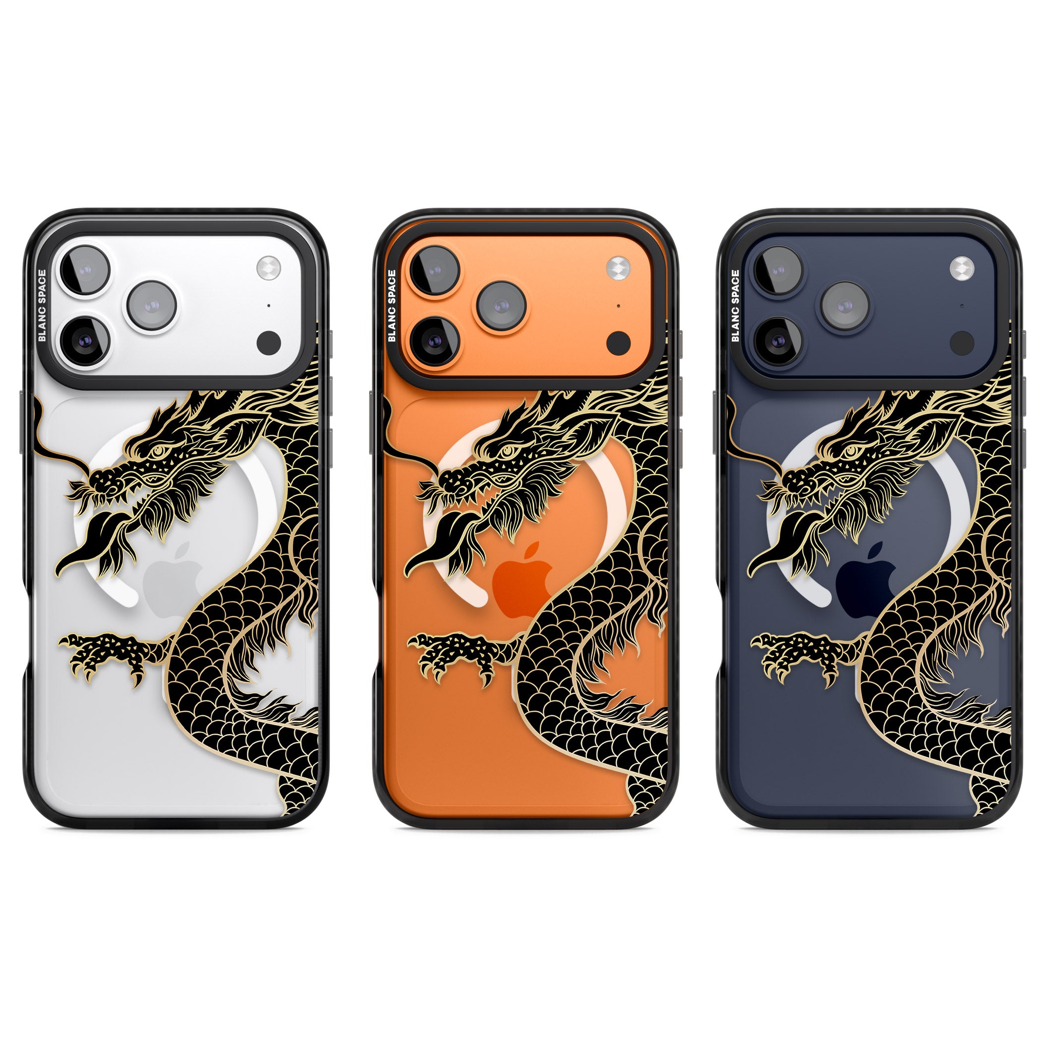 Large Black Dragon iPhone 17 Pro Impact Pro Black Phone Case APT Impact Protection