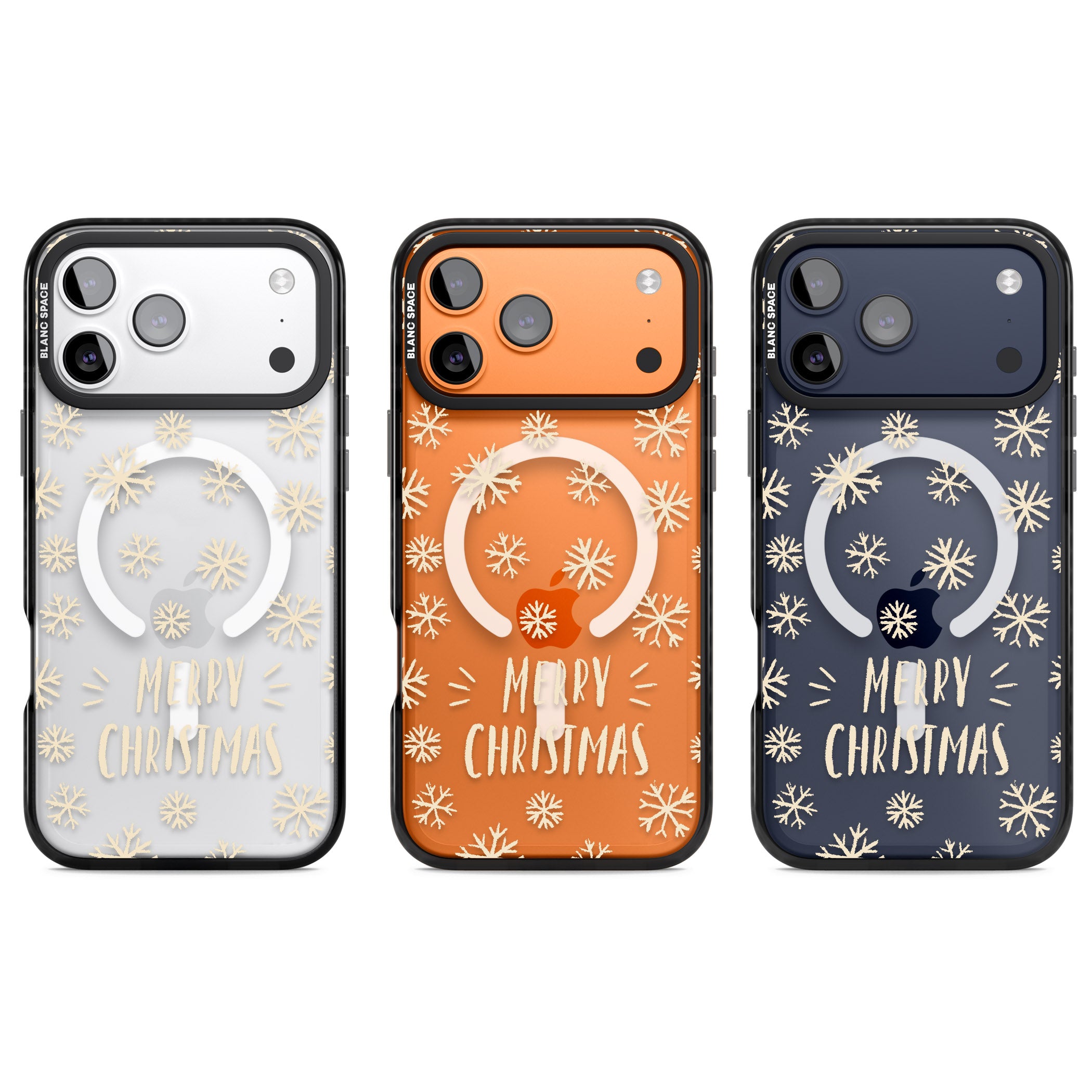 Christmas Snowflake Pattern iPhone 17 Pro Impact Pro Black Phone Case APT Impact Protection