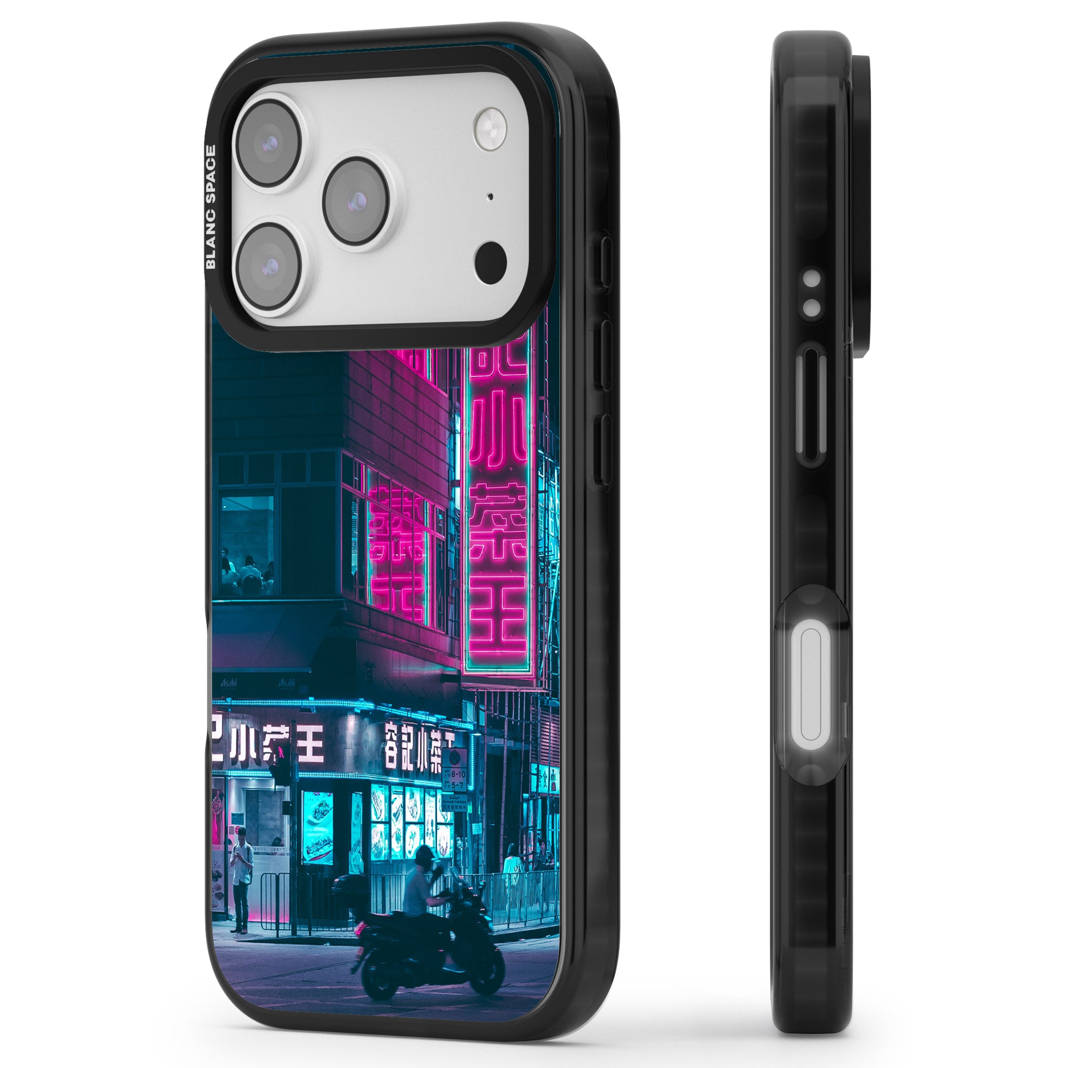 Neon City Ride iPhone 17 Pro Impact Pro Black Phone Case Side Profile