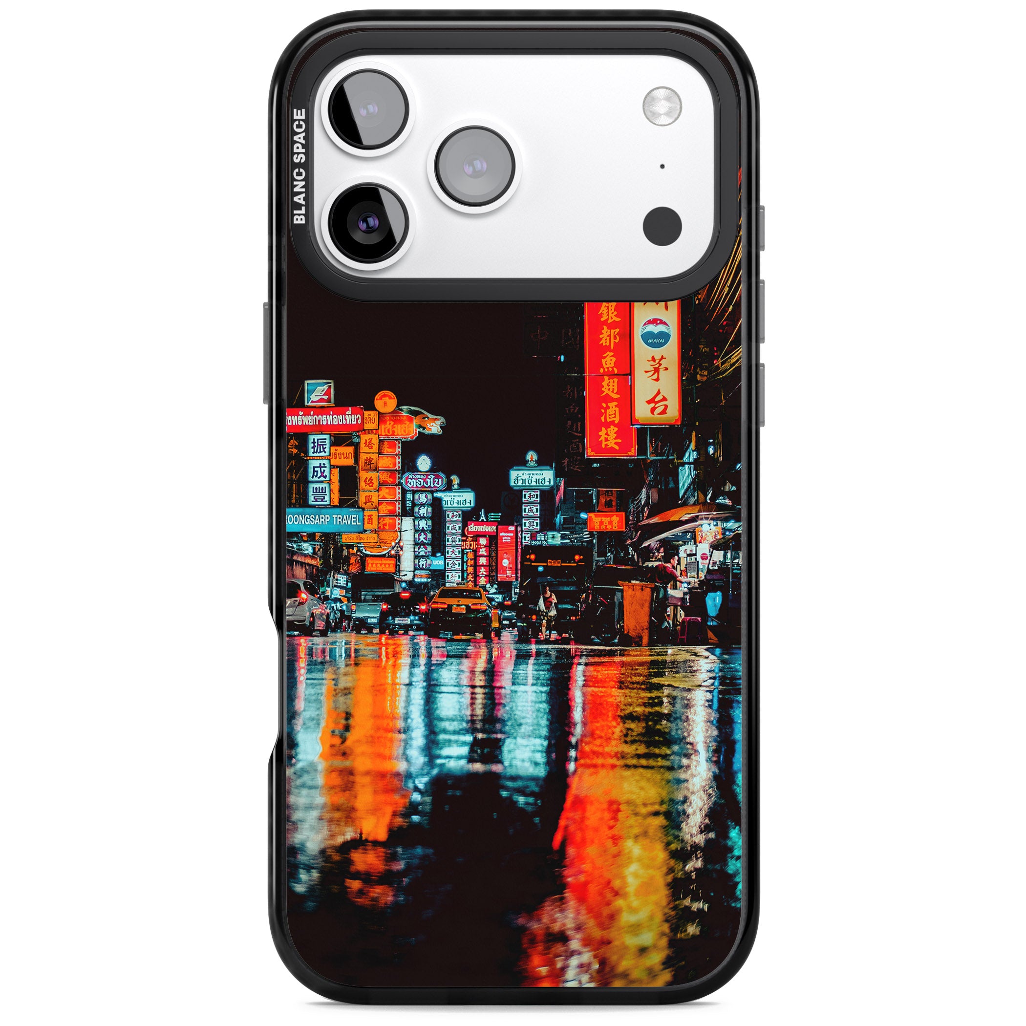 Neon City iPhone 17 Pro Impact Pro Black Phone Case