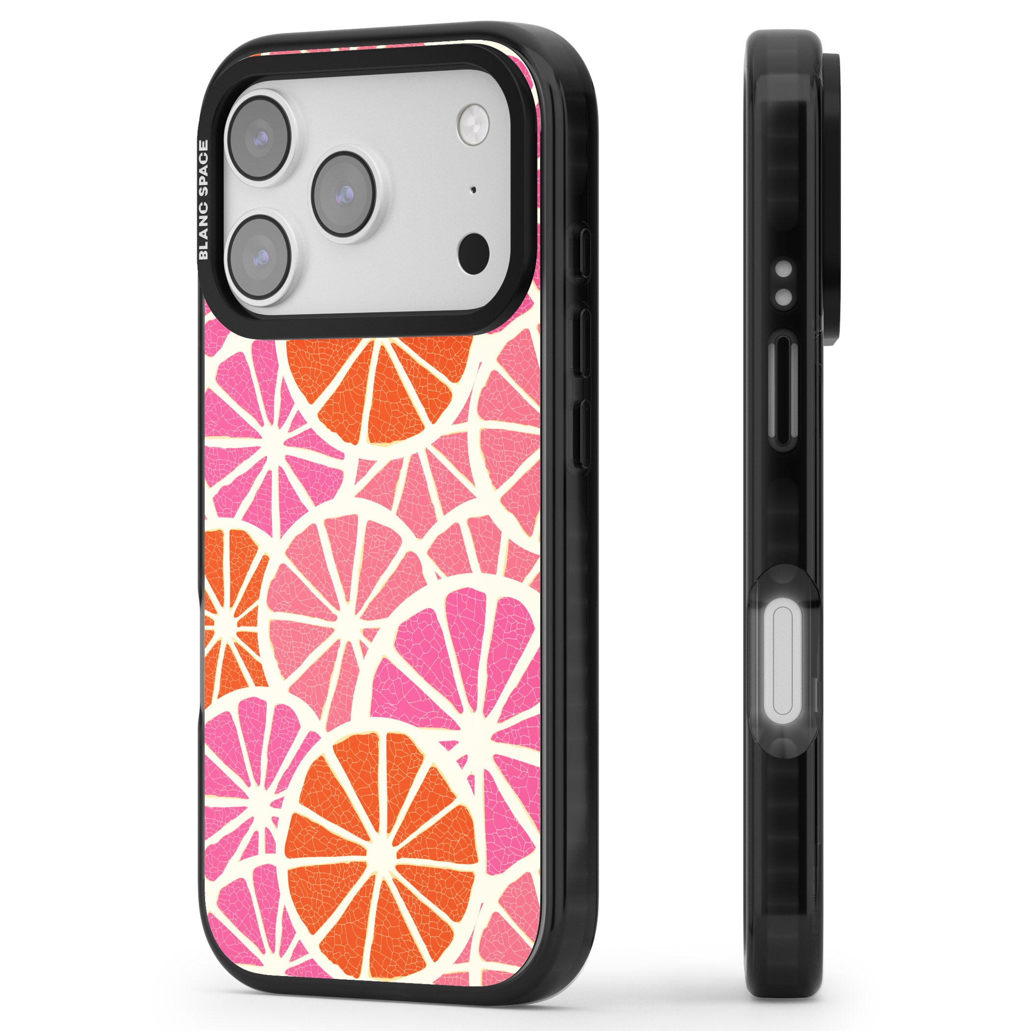 Citrus Slices iPhone 17 Pro Impact Pro Black Phone Case Side Profile
