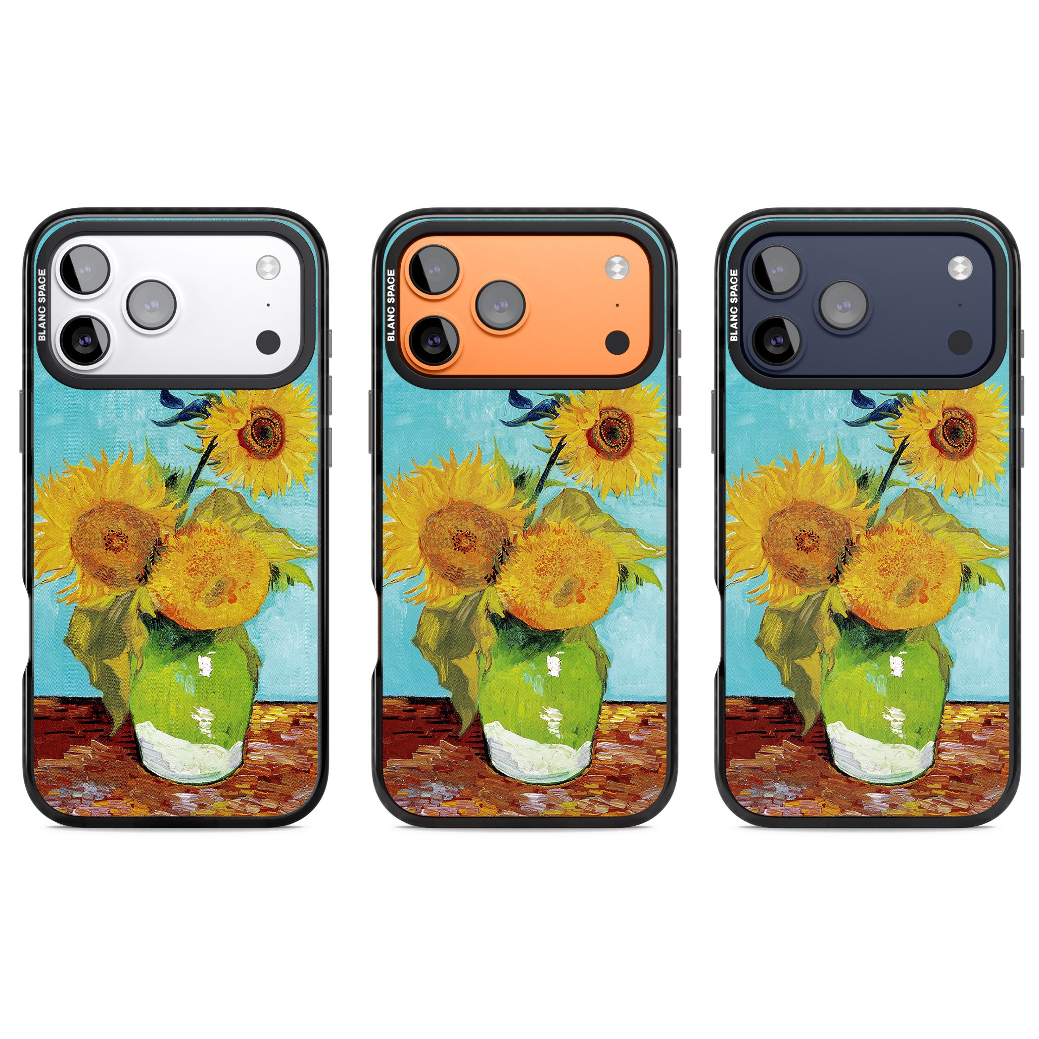 Vase With Three Sunflowers iPhone 17 Pro Impact Pro Black Phone Case APT Impact Protection