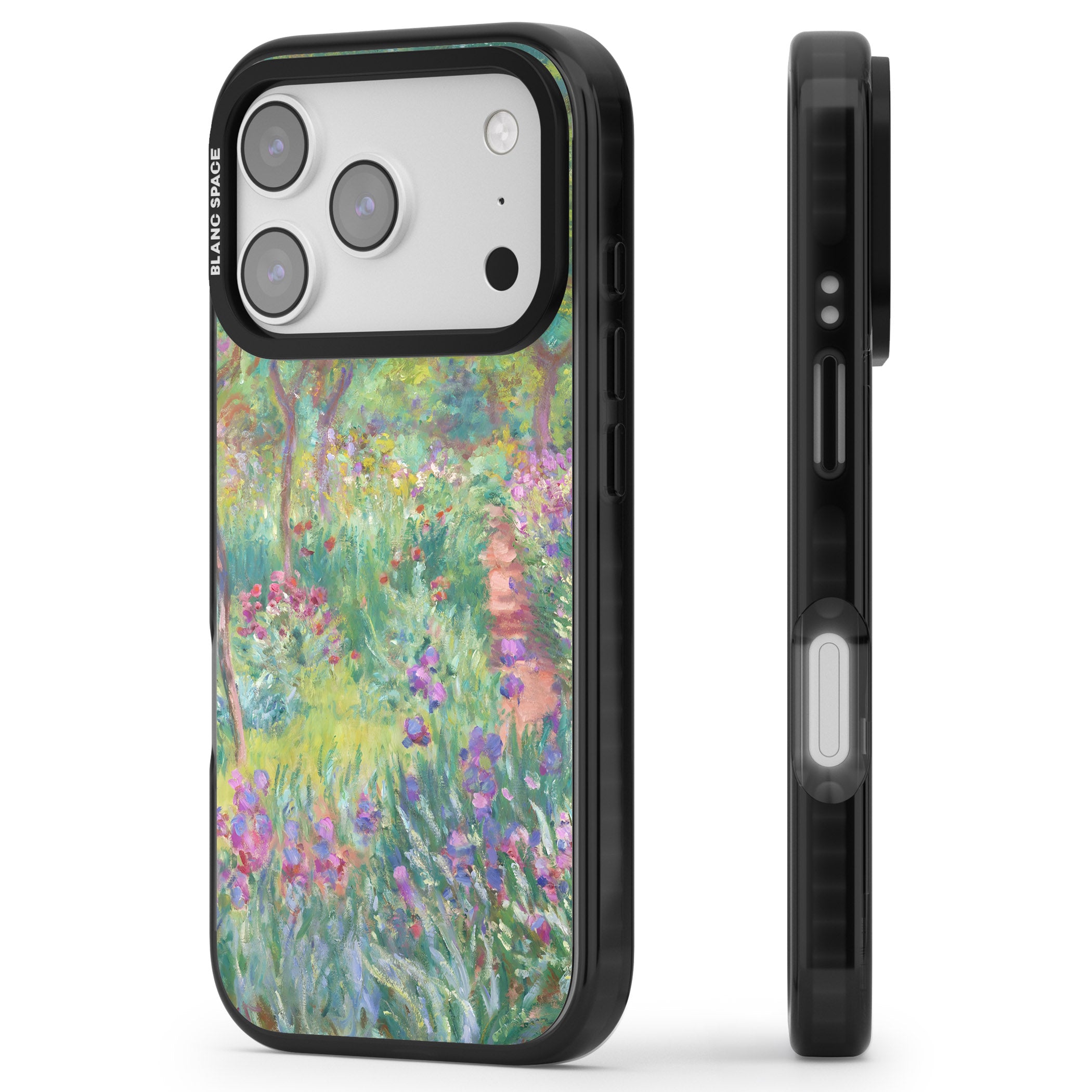 Garden in Giverny iPhone 17 Pro Impact Pro Black Phone Case Side Profile