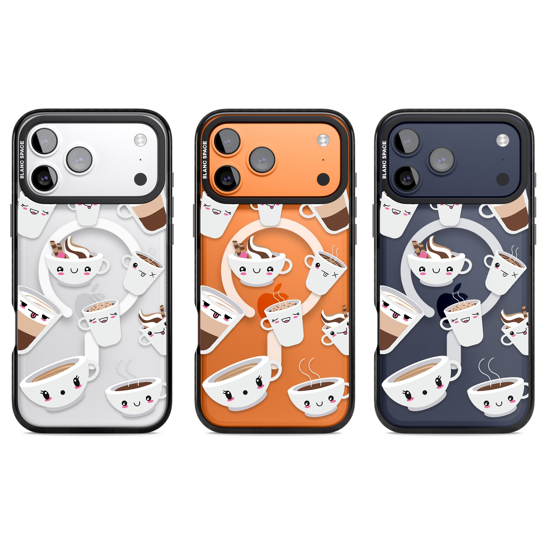 Coffee Faces iPhone 17 Pro Impact Pro Black Phone Case APT Impact Protection