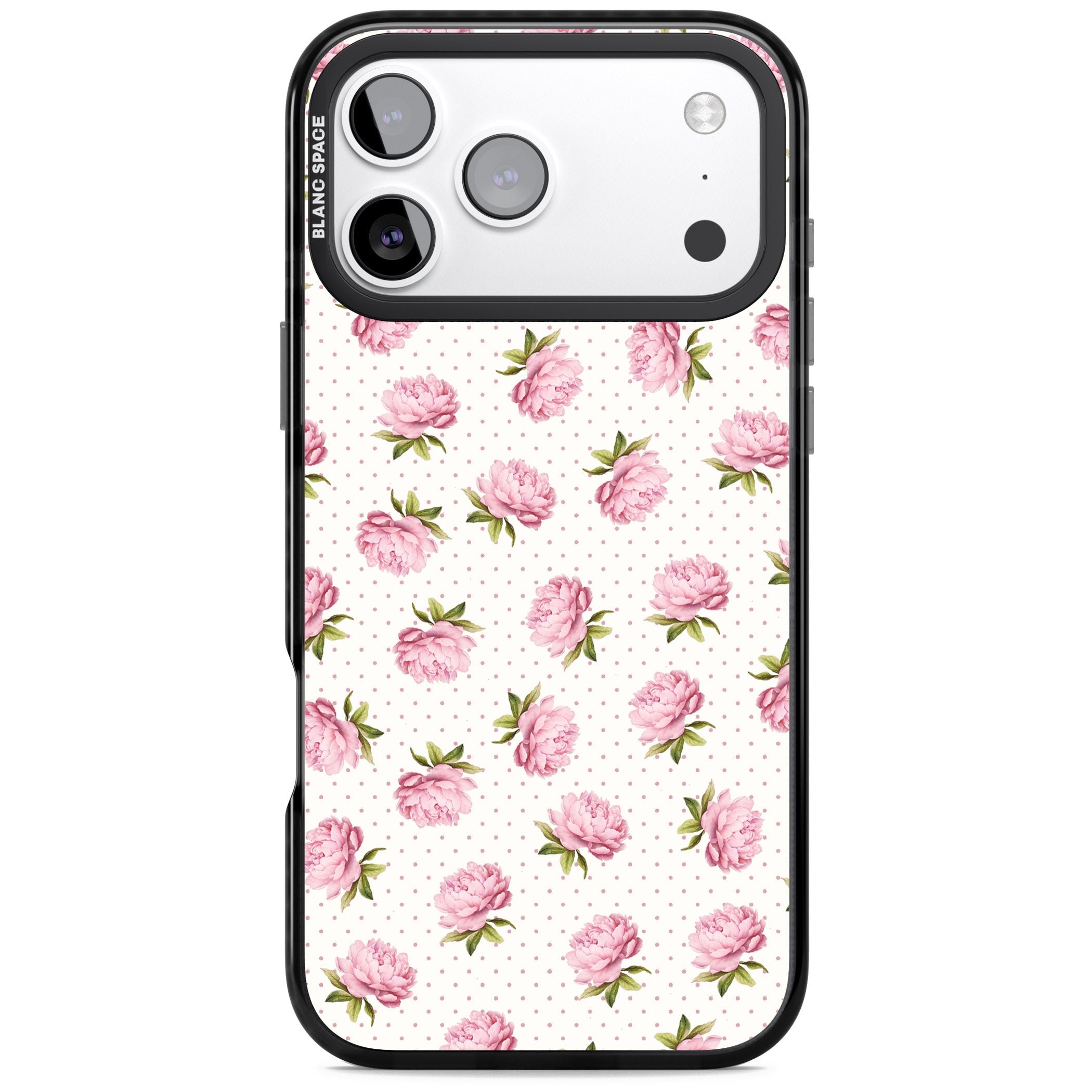 Soft Peonies iPhone 17 Pro Impact Pro Black Phone Case