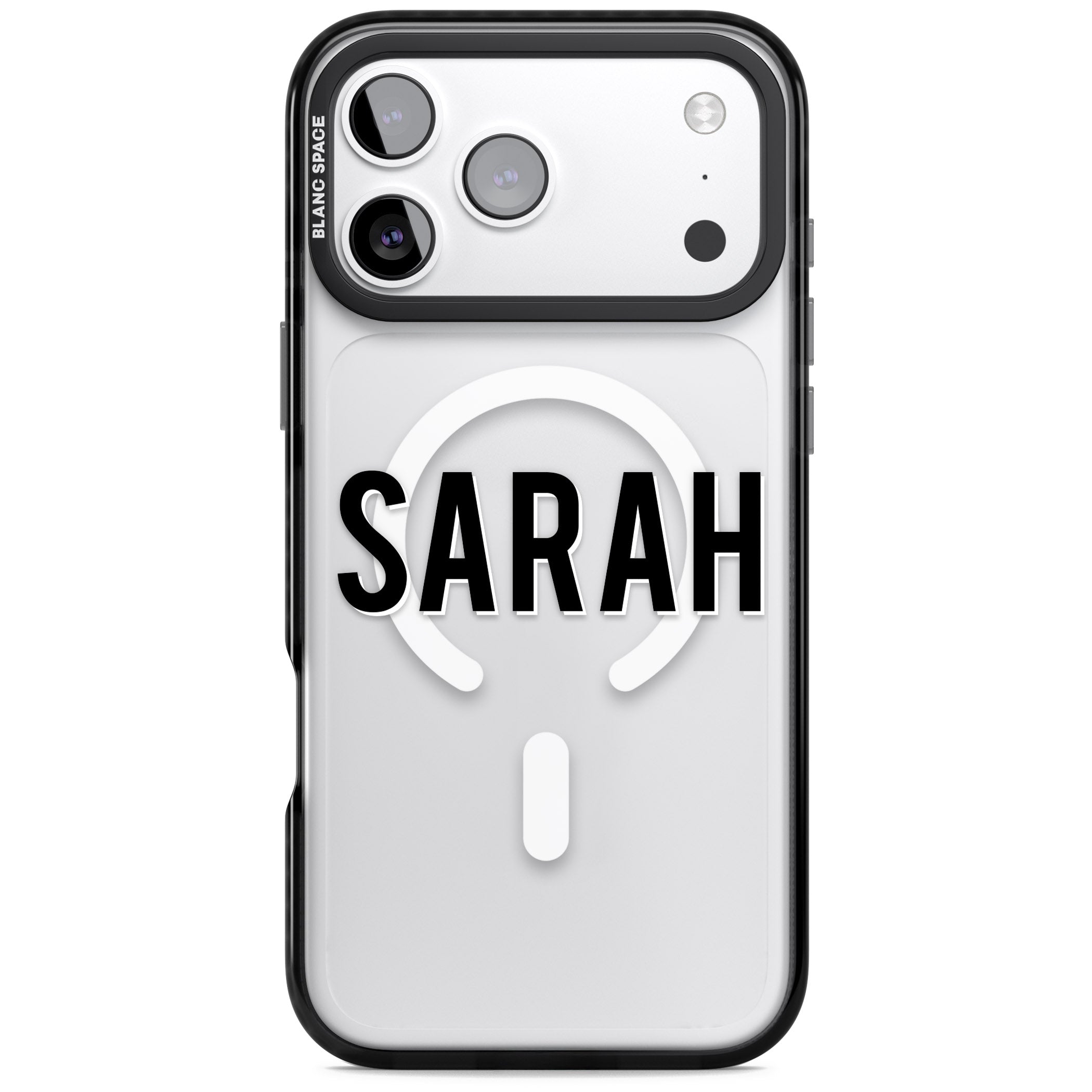 Personalised Clear Name iPhone 17 Pro Max Impact Pro Black Phone Case