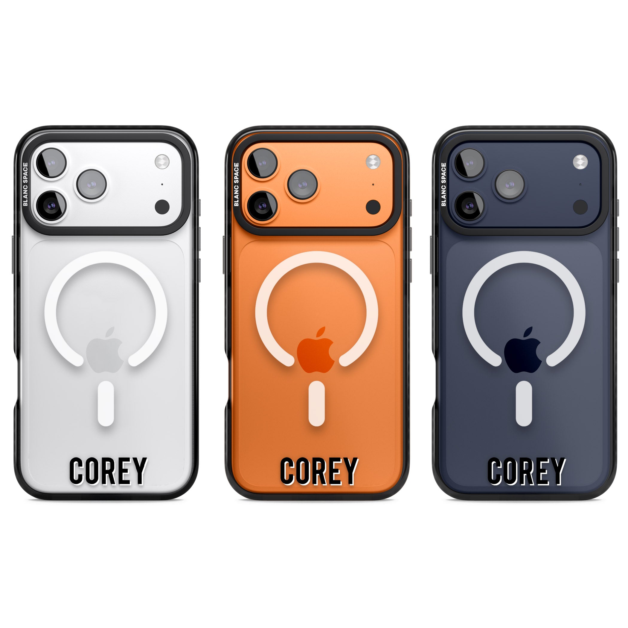 Personalised Bottom Name iPhone 17 Pro Impact Pro Black Phone Case APT Impact Protection