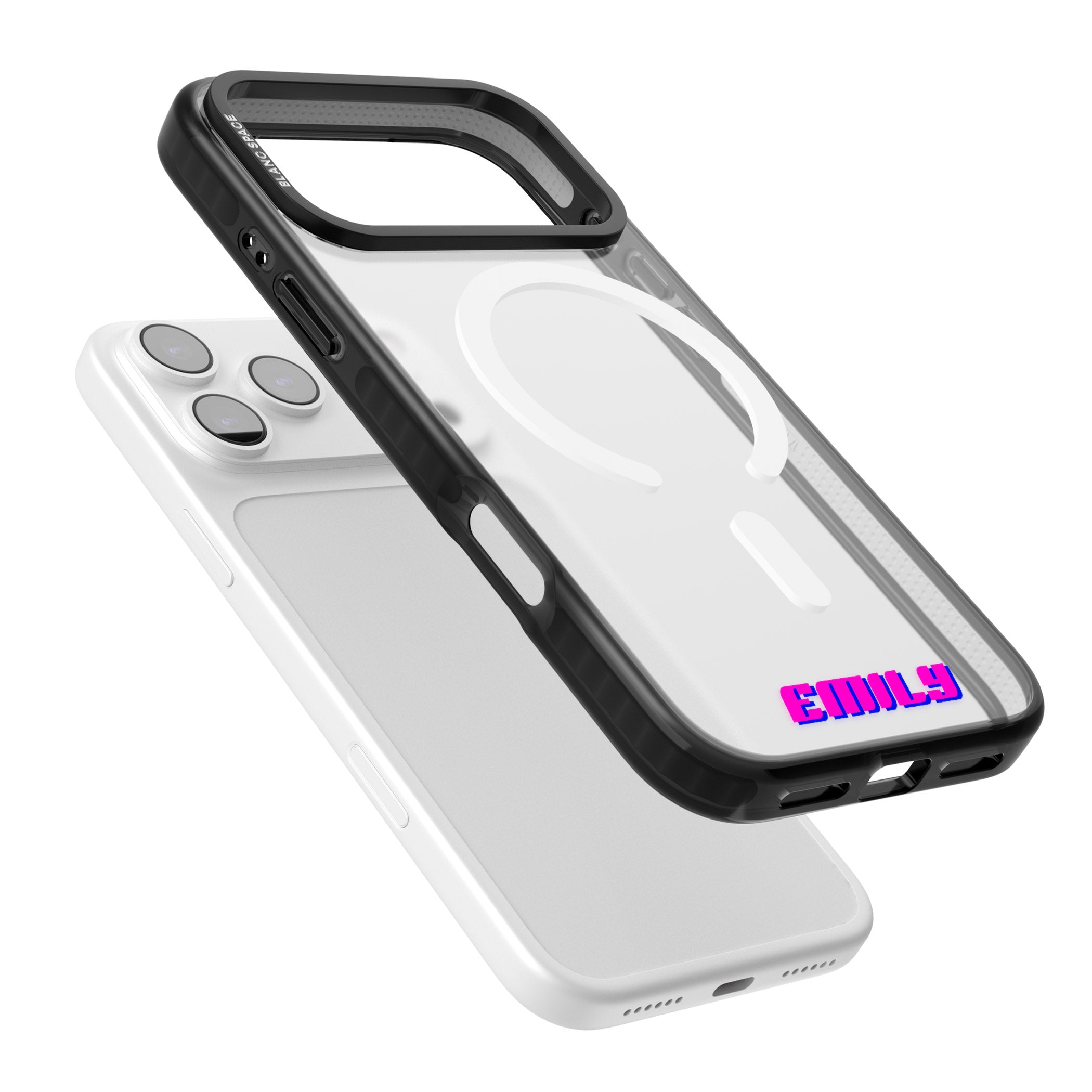 Personalised Cool Bottom Name iPhone 17 Pro Impact Pro Black Phone Case Colours