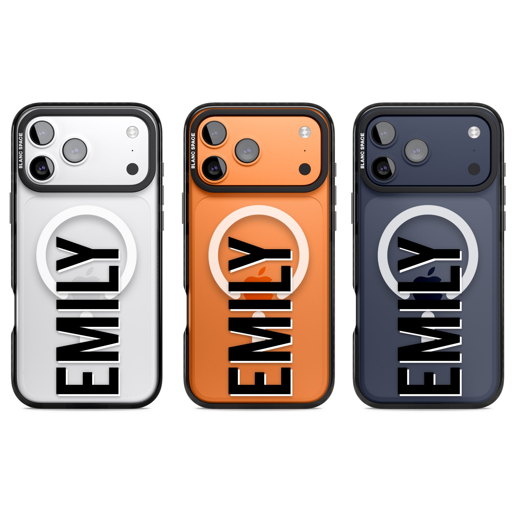 Personalised Vertical Name iPhone 17 Pro Impact Pro Black Phone Case APT Impact Protection