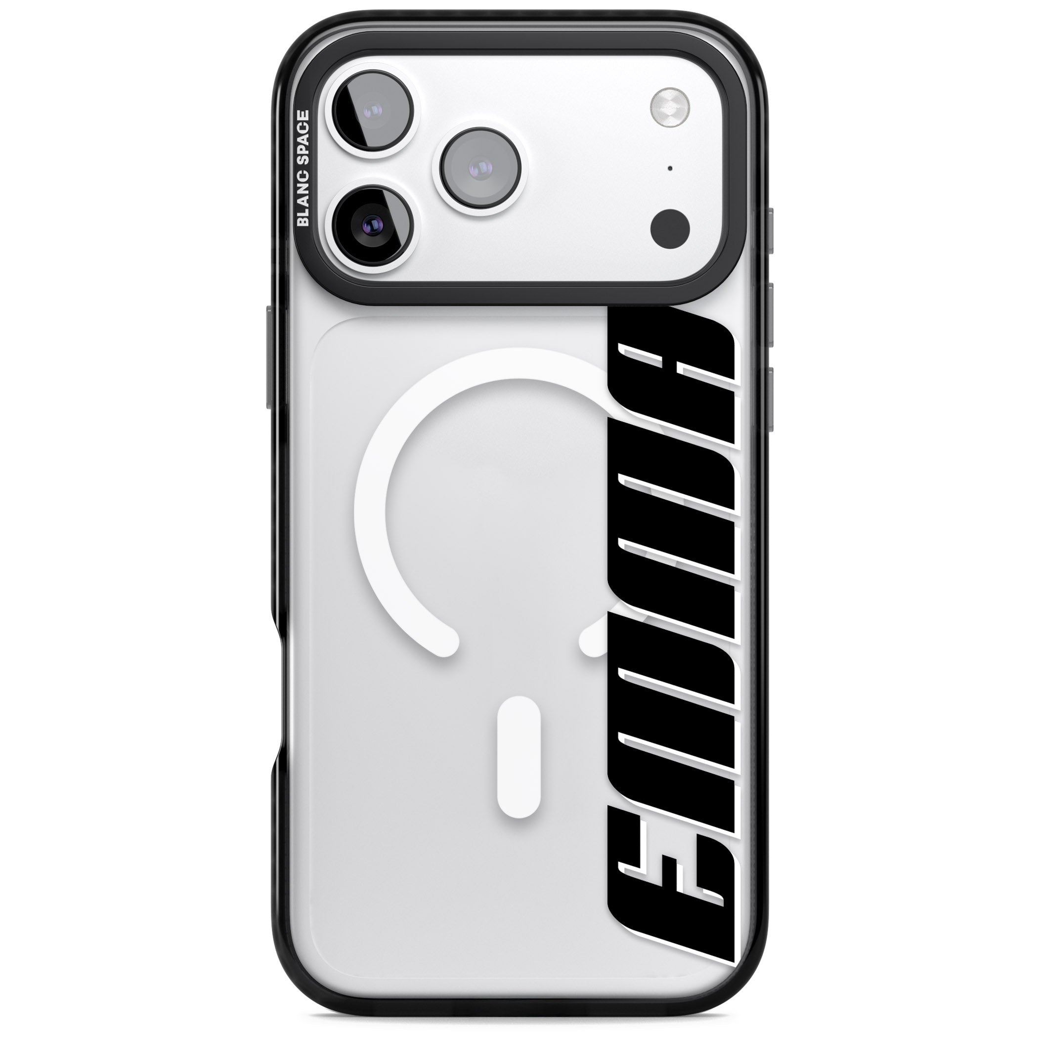 Personalised Vertical Bold Name iPhone 17 Pro Max Impact Pro Black Phone Case