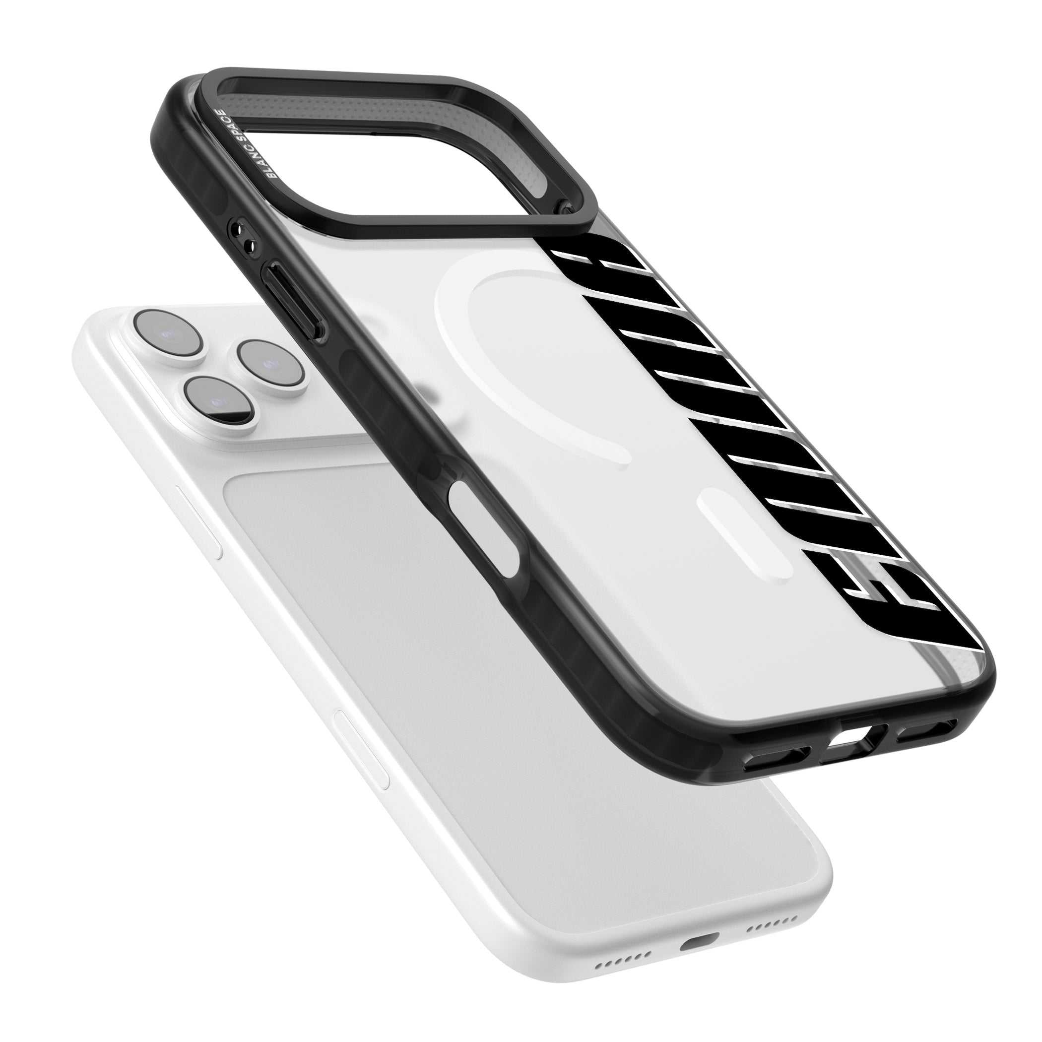 Personalised Vertical Bold Name iPhone 17 Pro Impact Pro Black Phone Case Colours