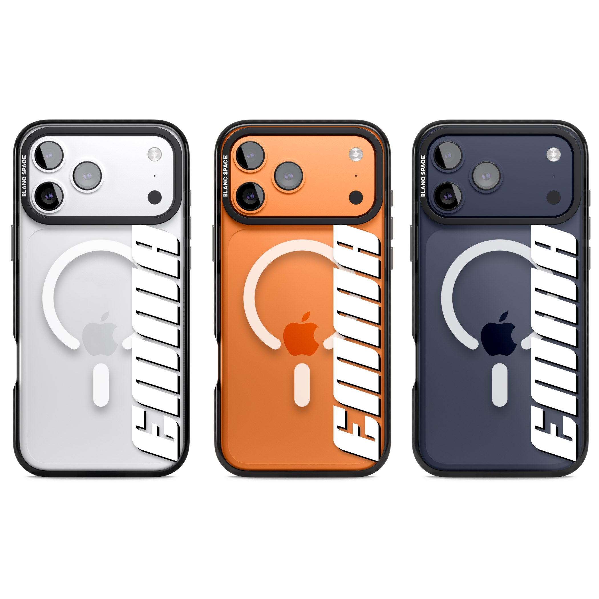 Personalised Vertical Bold Name iPhone 17 Pro Impact Pro Black Phone Case APT Impact Protection