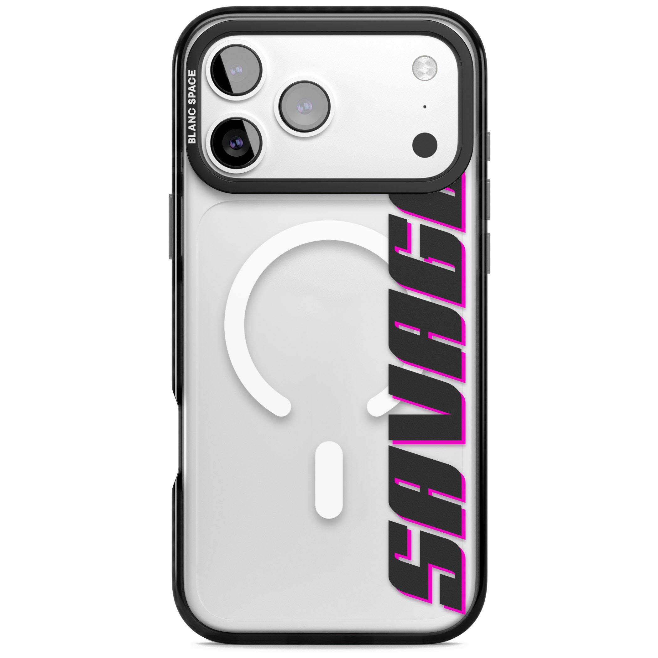 Personalised Cool Vertical Name iPhone 17 Pro Max Impact Pro Black Phone Case
