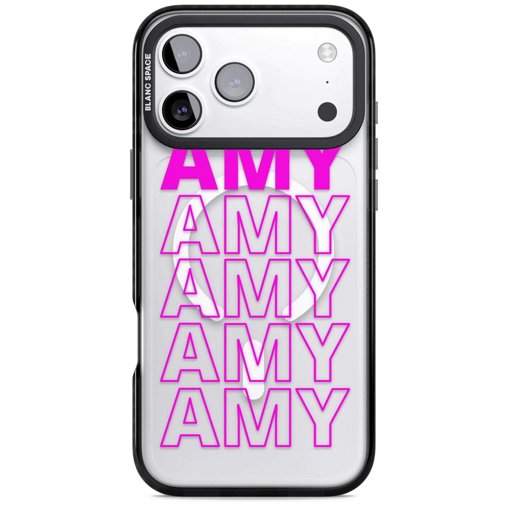 Personalised Bold Repeated Name iPhone 17 Pro Max Impact Pro Black Phone Case