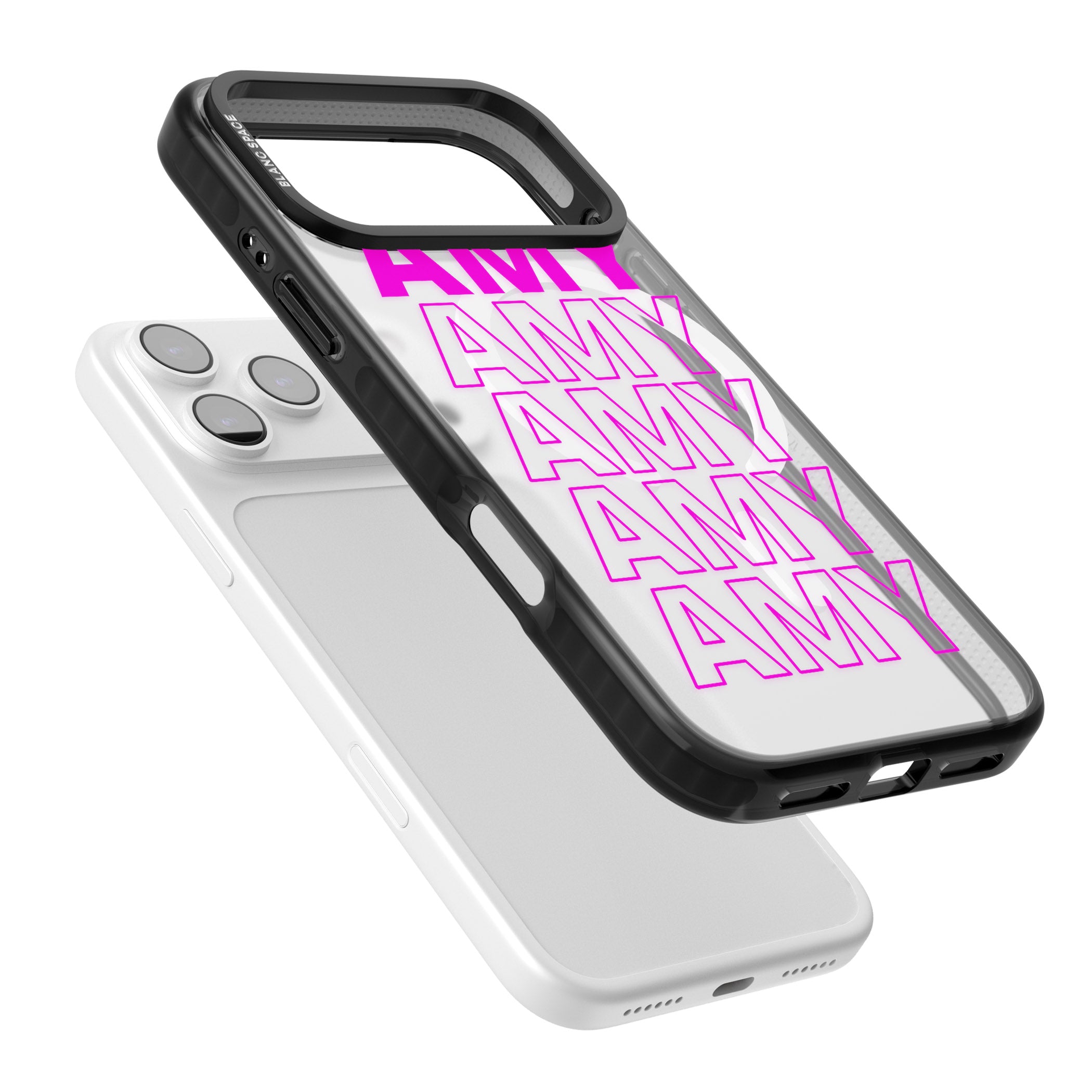 Personalised Bold Repeated Name iPhone 17 Pro Max Impact Pro Black Phone Case Colours