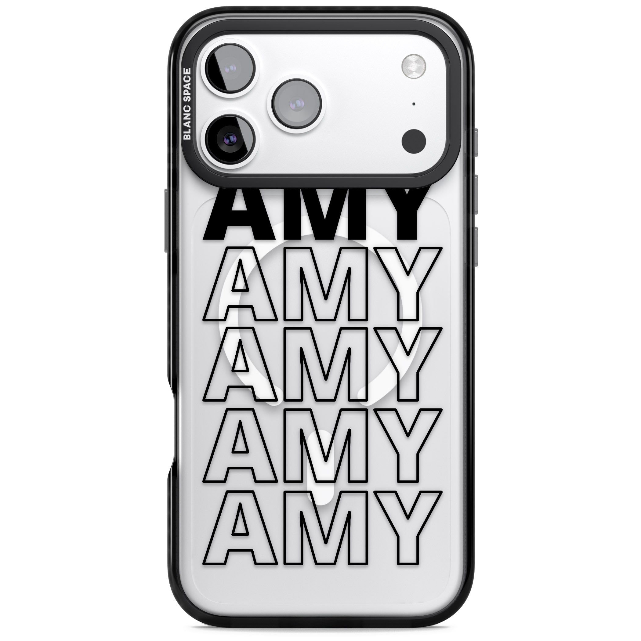 Personalised Bold Continous Name iPhone 17 Pro Max Impact Pro Black Phone Case