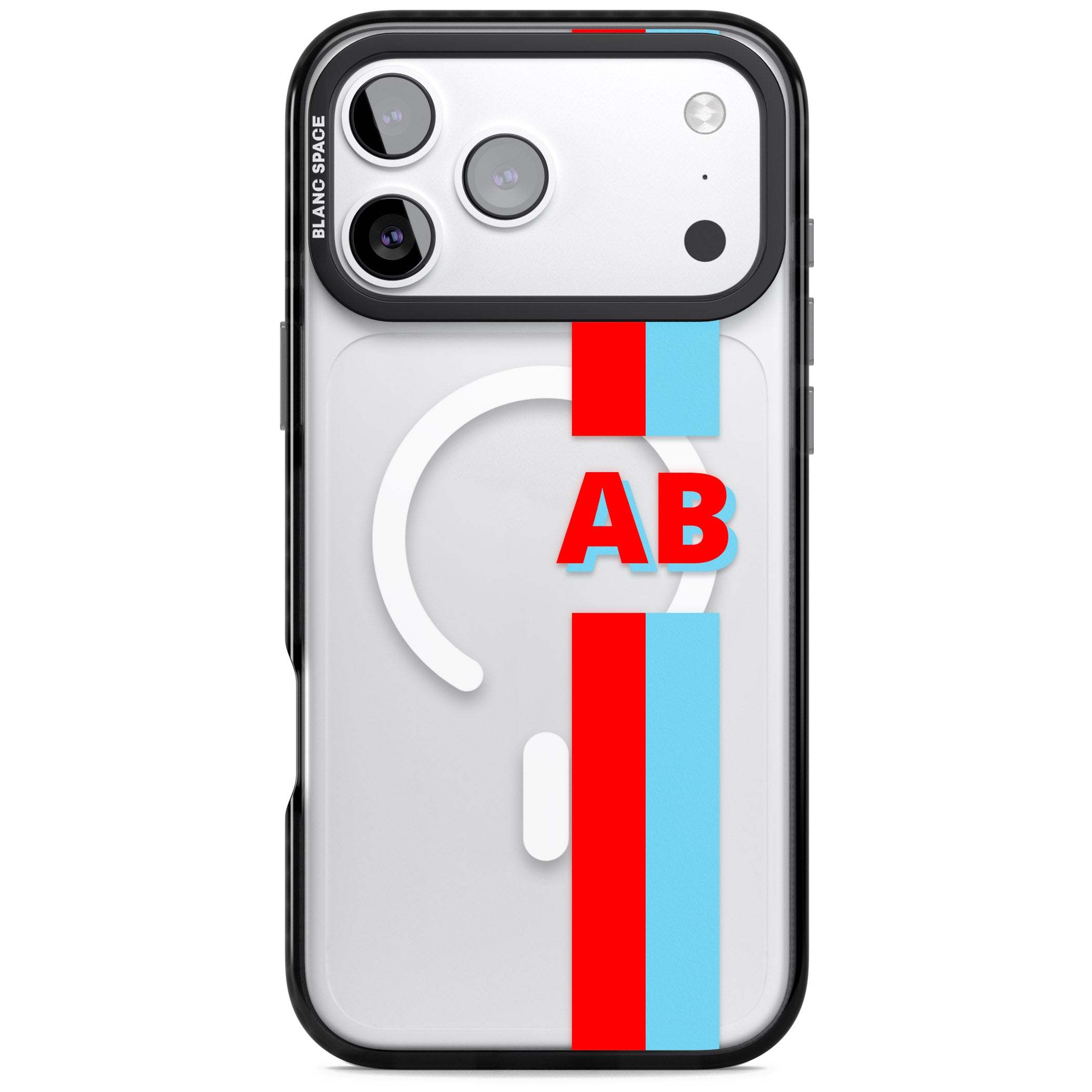 Personalised Bold Striped iPhone 17 Pro Impact Pro Black Phone Case