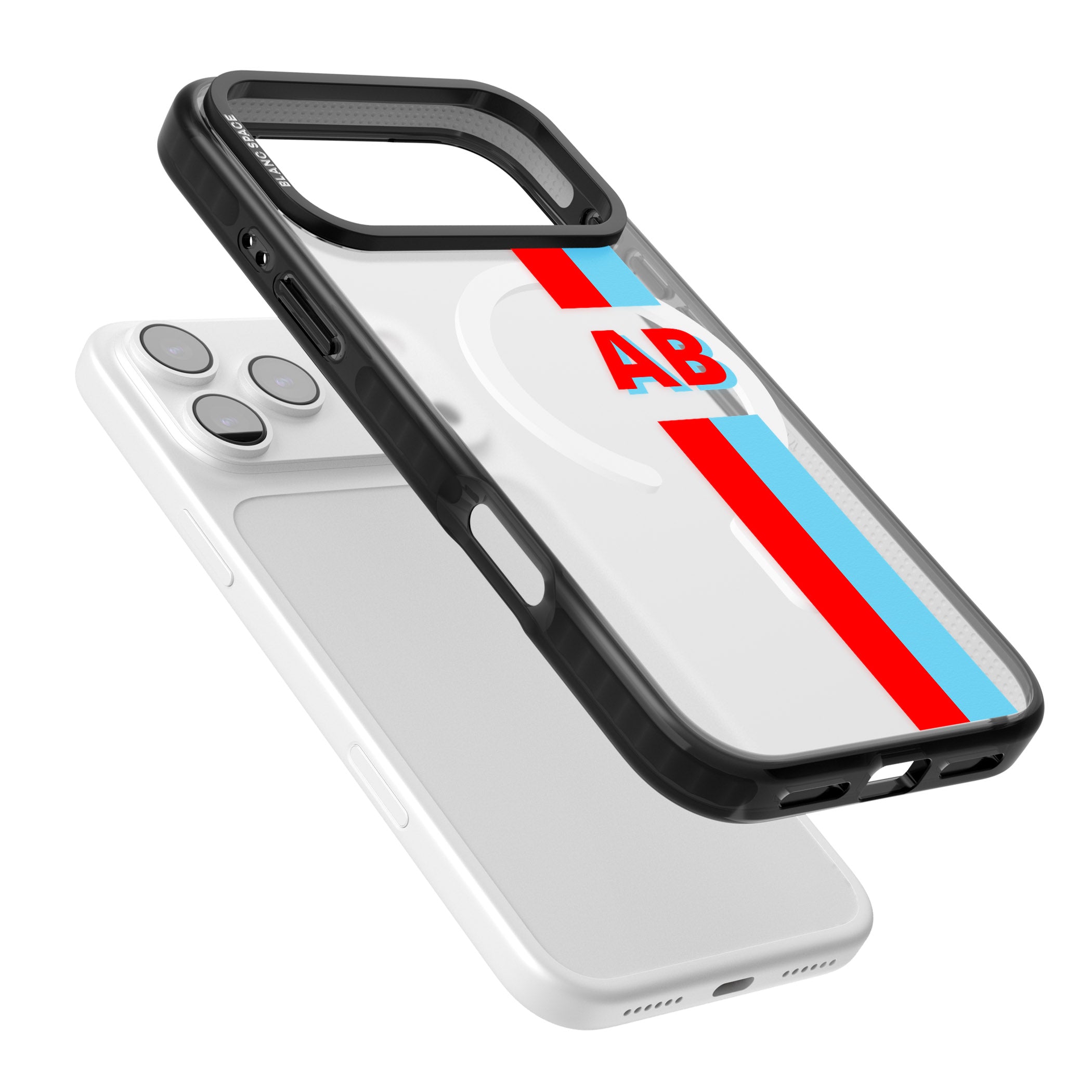 Personalised Bold Striped iPhone 17 Pro Impact Pro Black Phone Case Colours