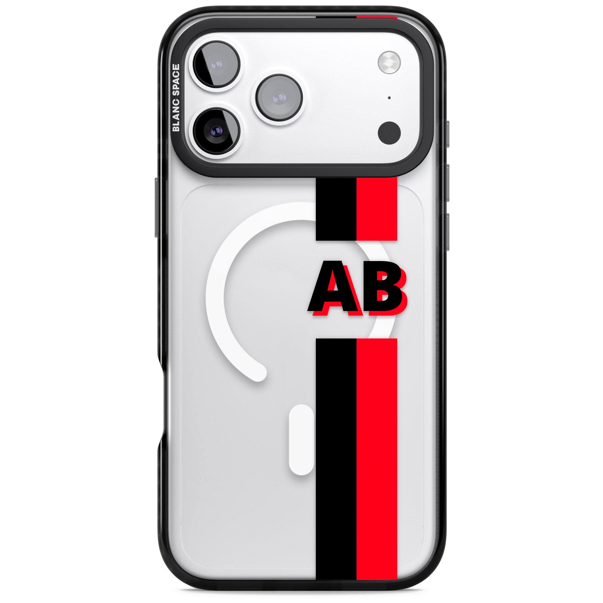 Personalised Bold Stripe iPhone 17 Pro Max Impact Pro Black Phone Case