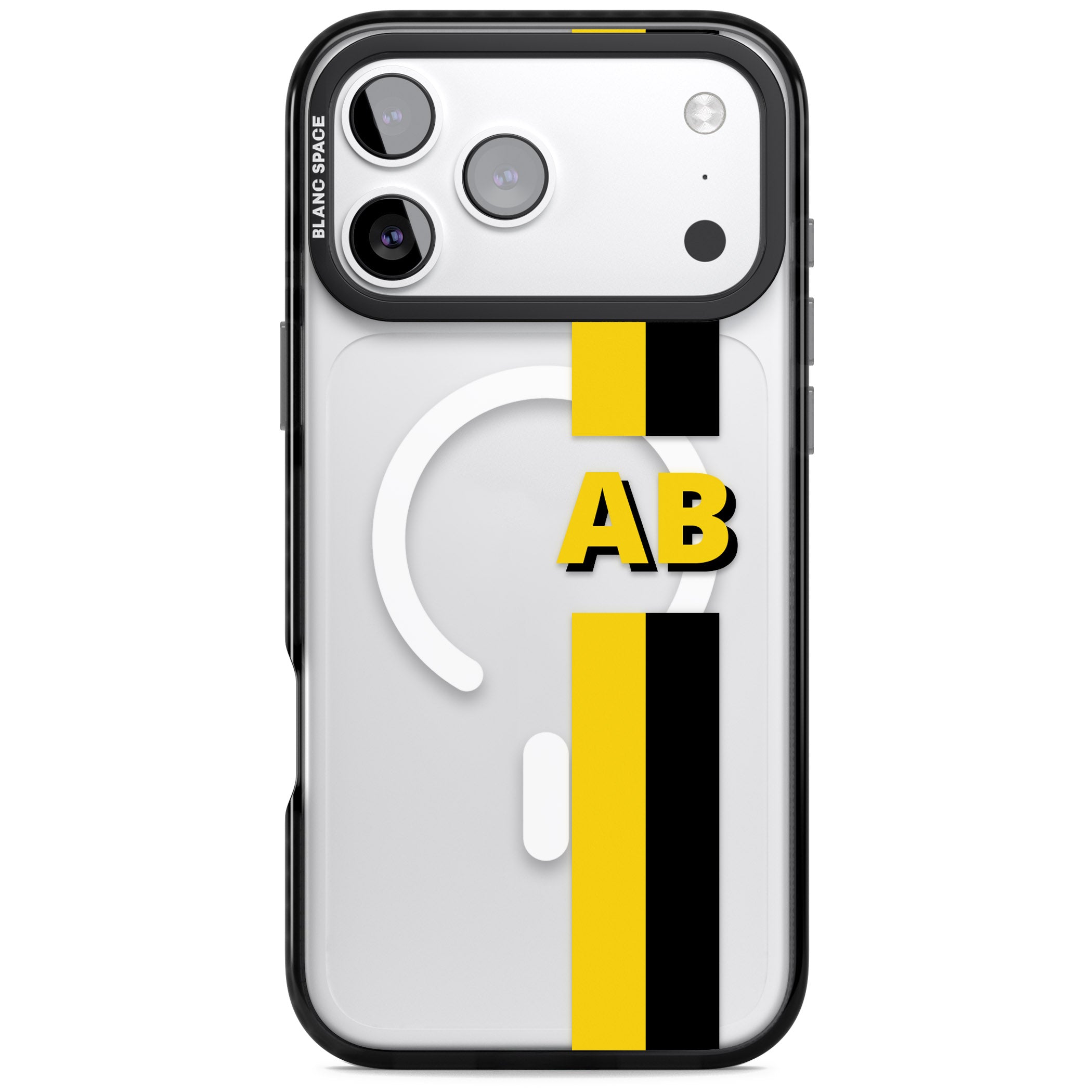 Personalised Bold Name Striped iPhone 17 Pro Max Impact Pro Black Phone Case
