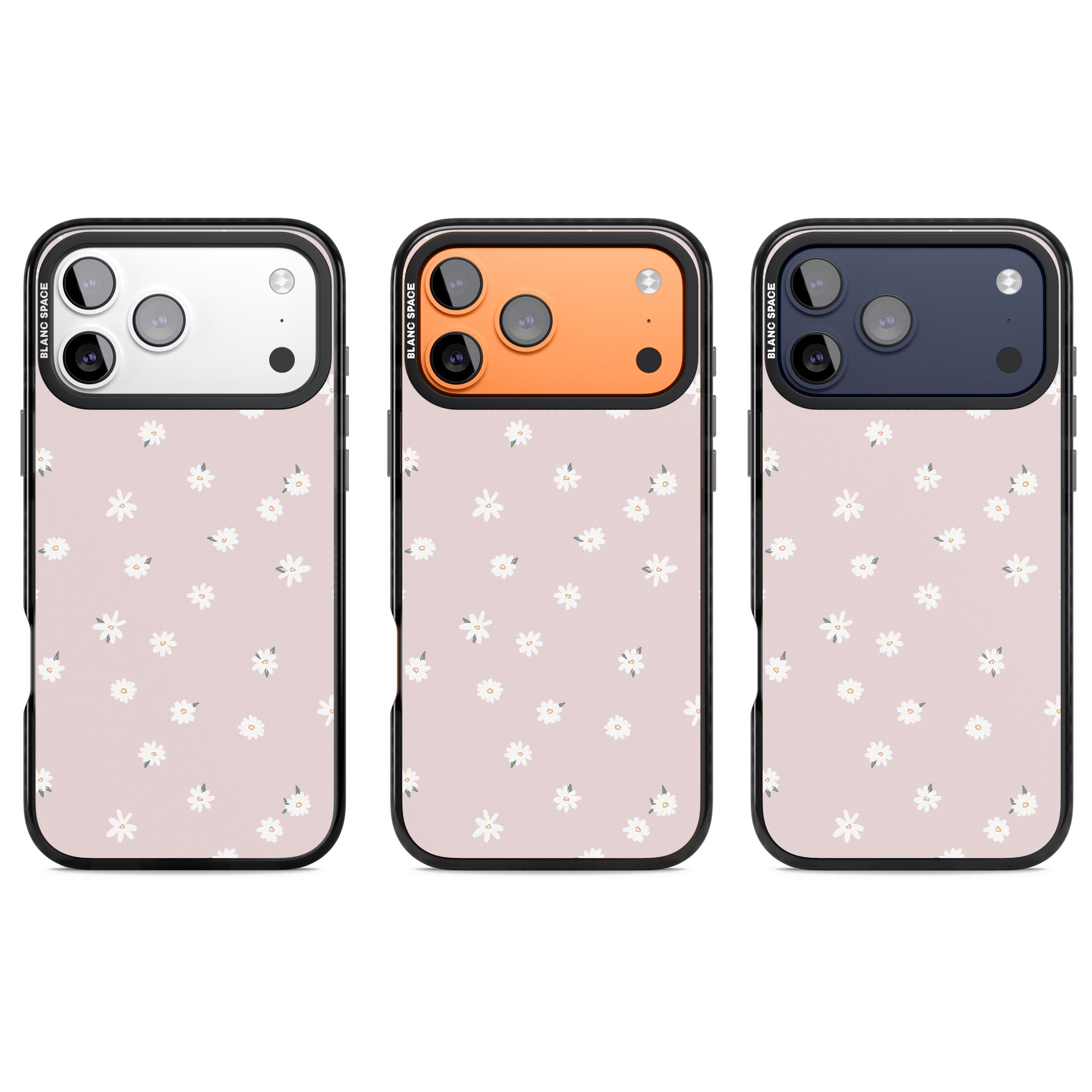 Painted Daises On Pink iPhone 17 Pro Impact Pro Black Phone Case APT Impact Protection