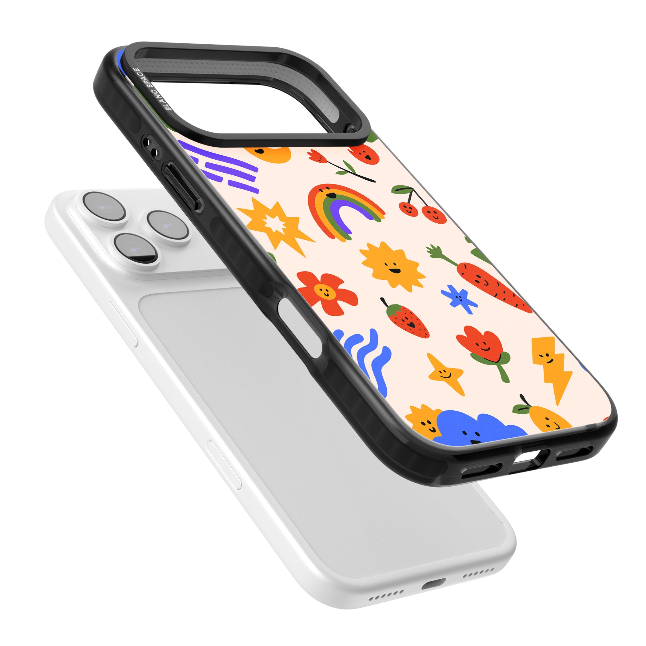 Playful Kawaii Icons iPhone 17 Pro Impact Pro Black Phone Case Colours