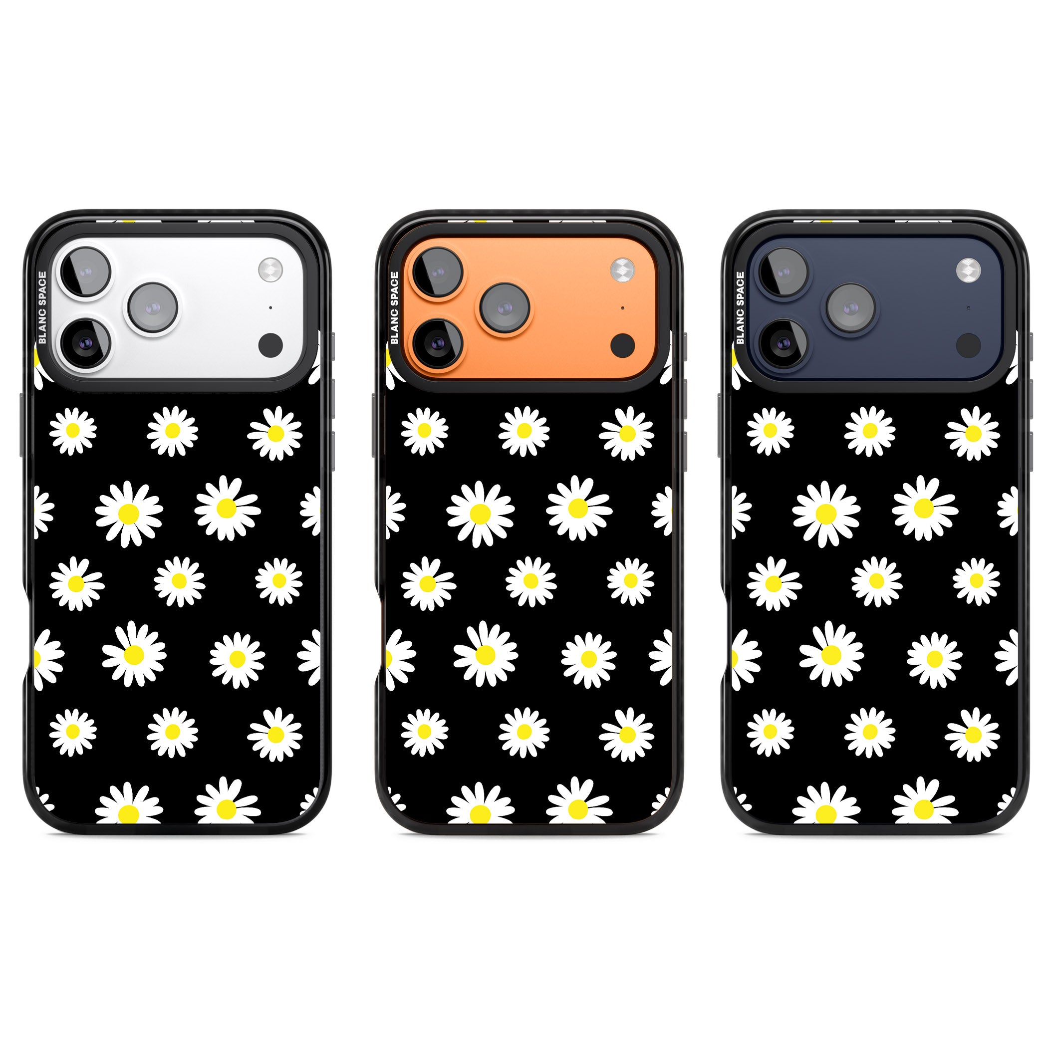 Personalised Chic Daisy Pattern iPhone 17 Pro Impact Pro Black Phone Case APT Impact Protection