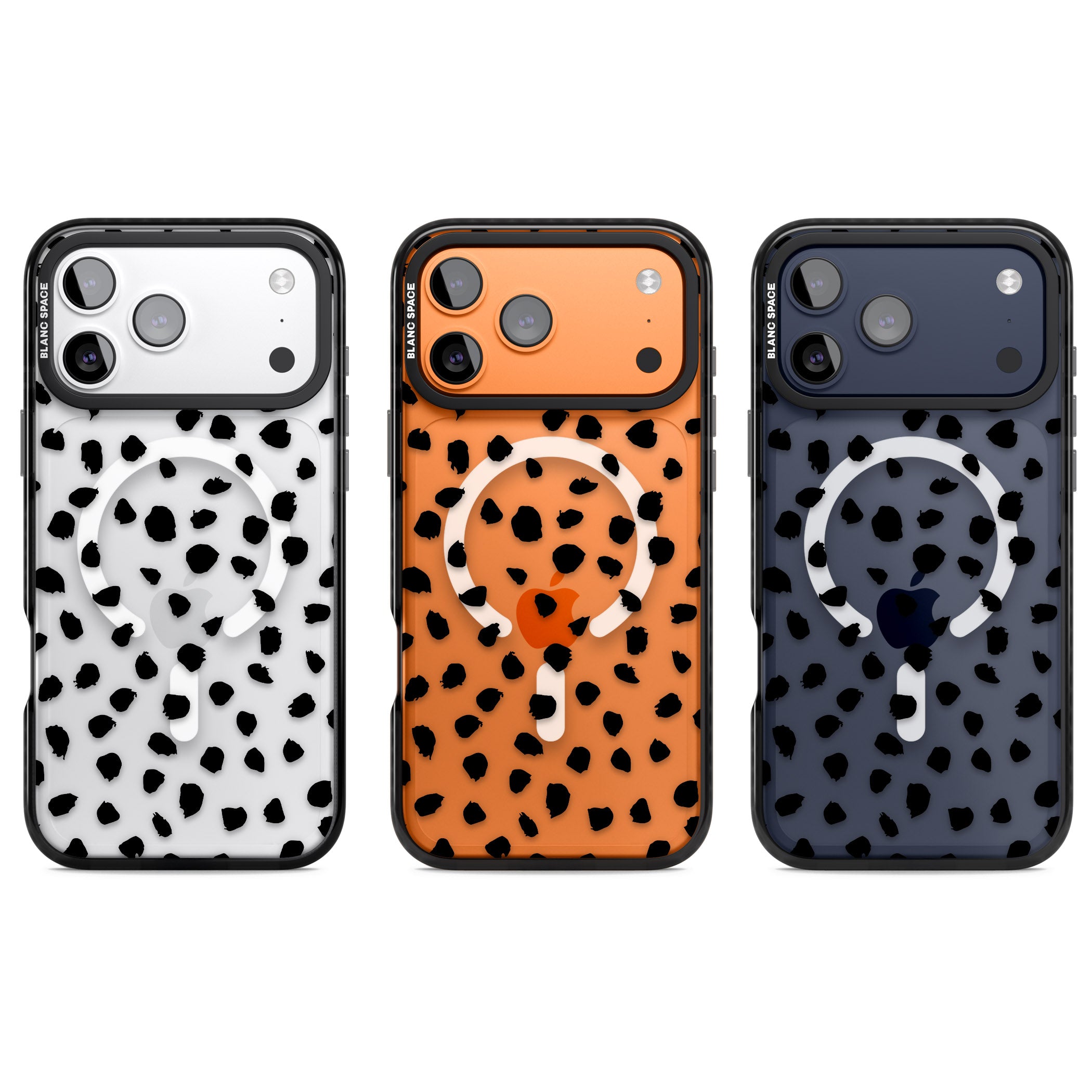 Black Dalmatian Polka Dot iPhone 17 Pro Impact Pro Black Phone Case APT Impact Protection