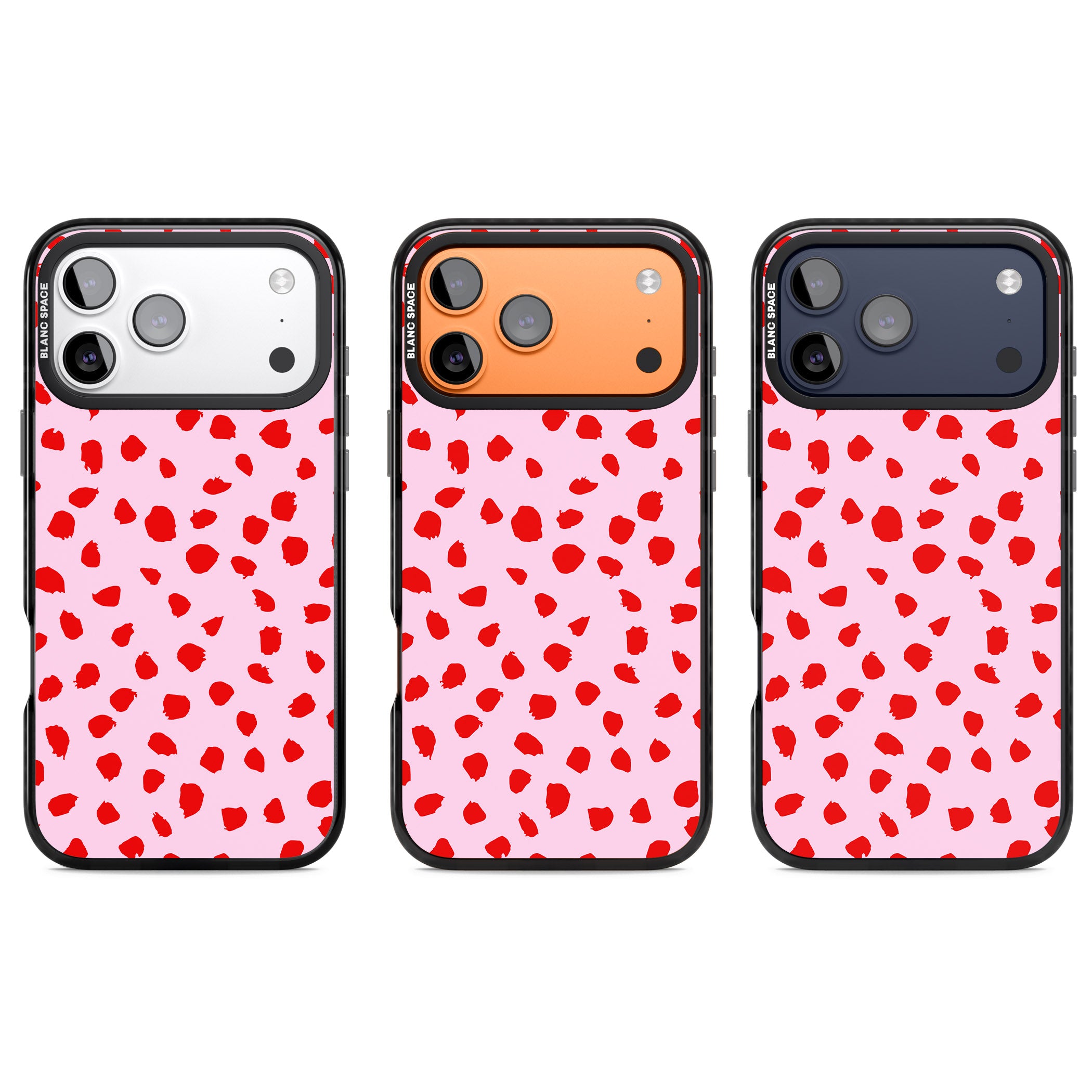 Red Polka Dot iPhone 17 Pro Impact Pro Black Phone Case APT Impact Protection