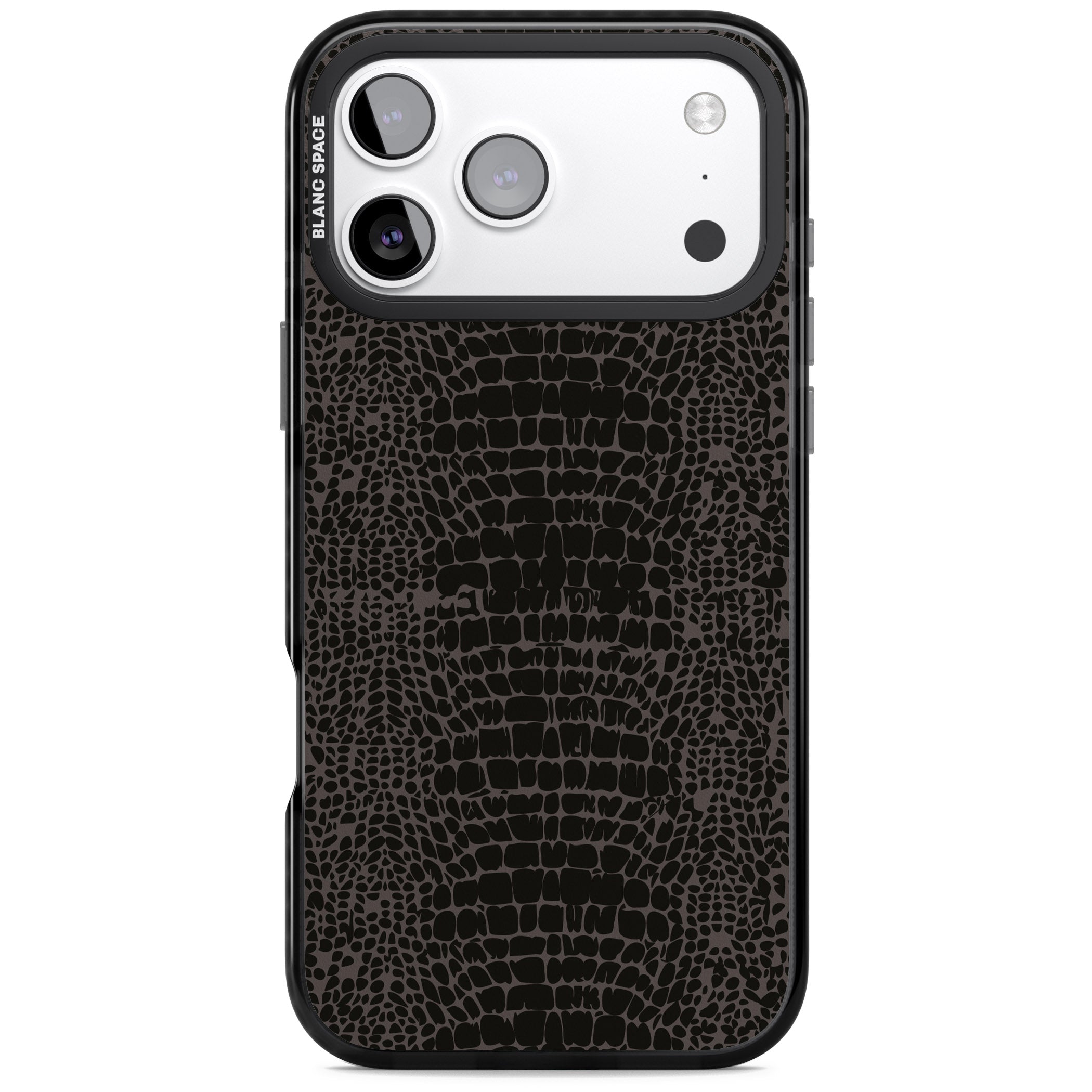 Dark Animal Print Snake Skin iPhone 17 Pro Impact Pro Black Phone Case